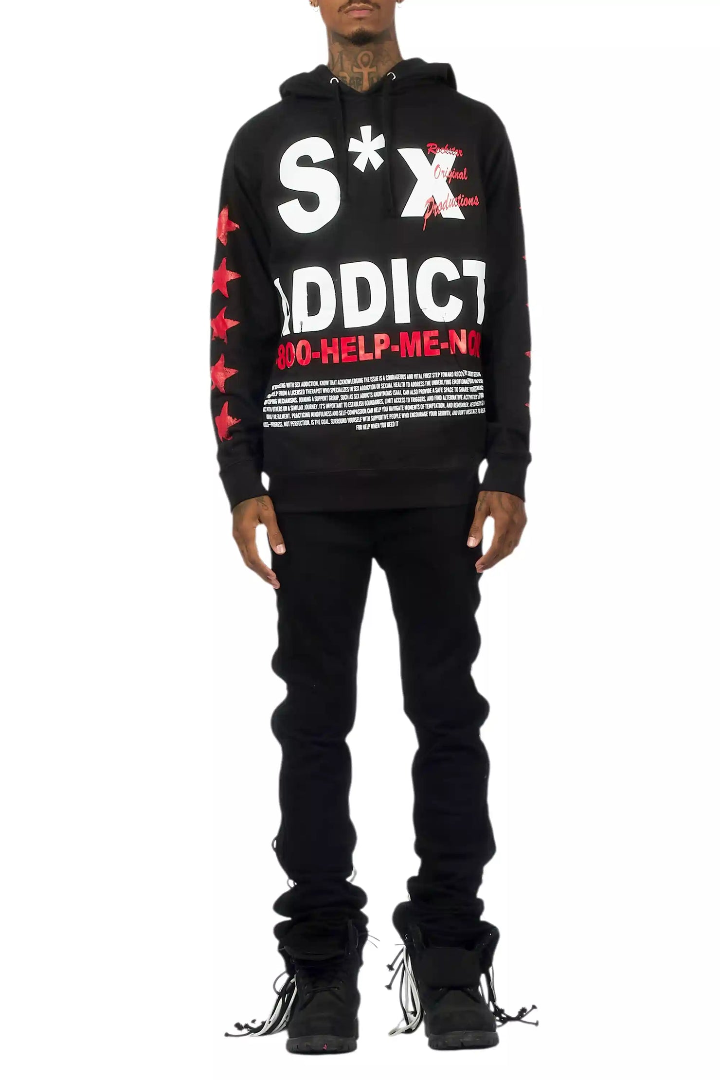 Otto Black Stacked Flare Jean