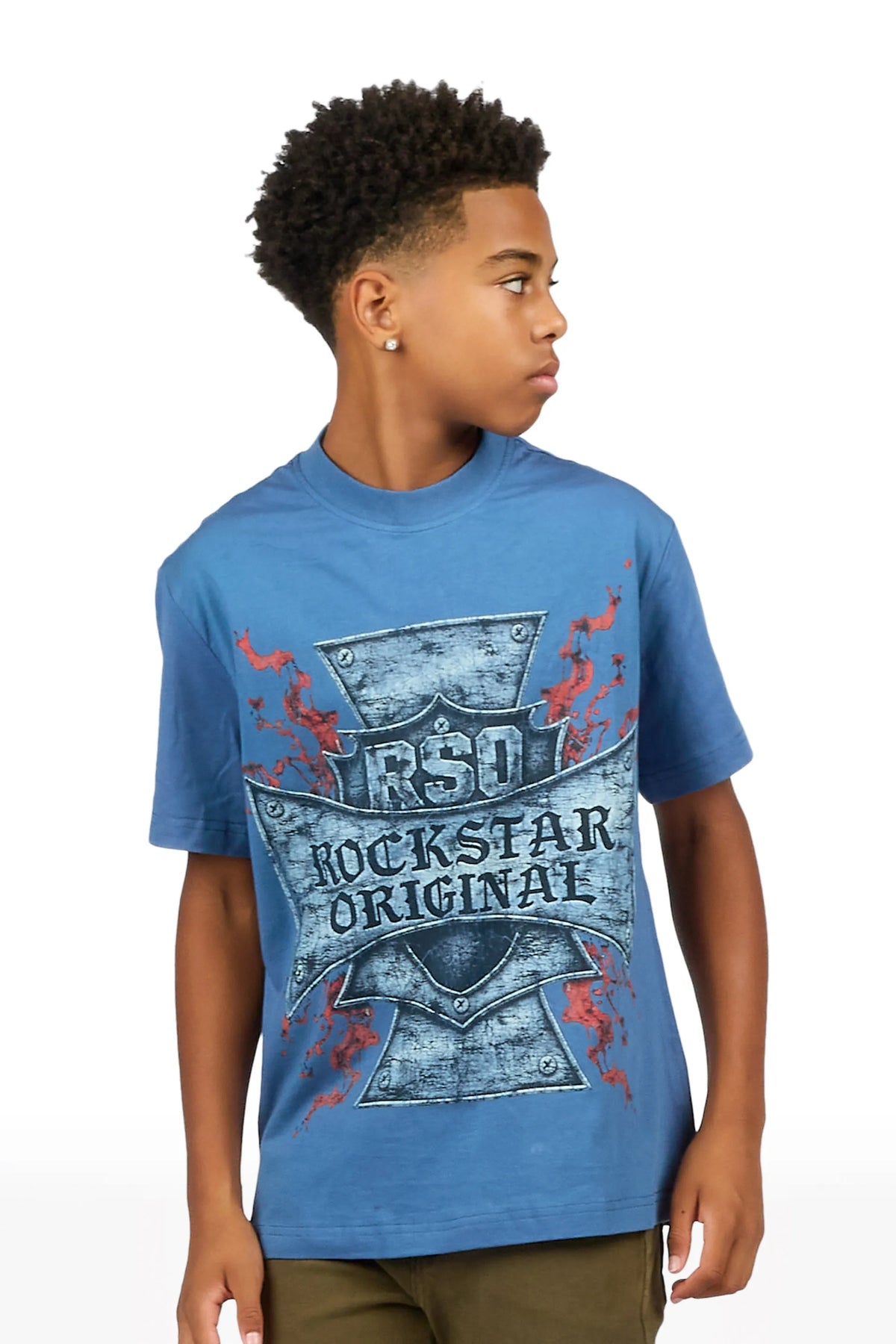 Boys Axton Navy Graphic T-Shirt