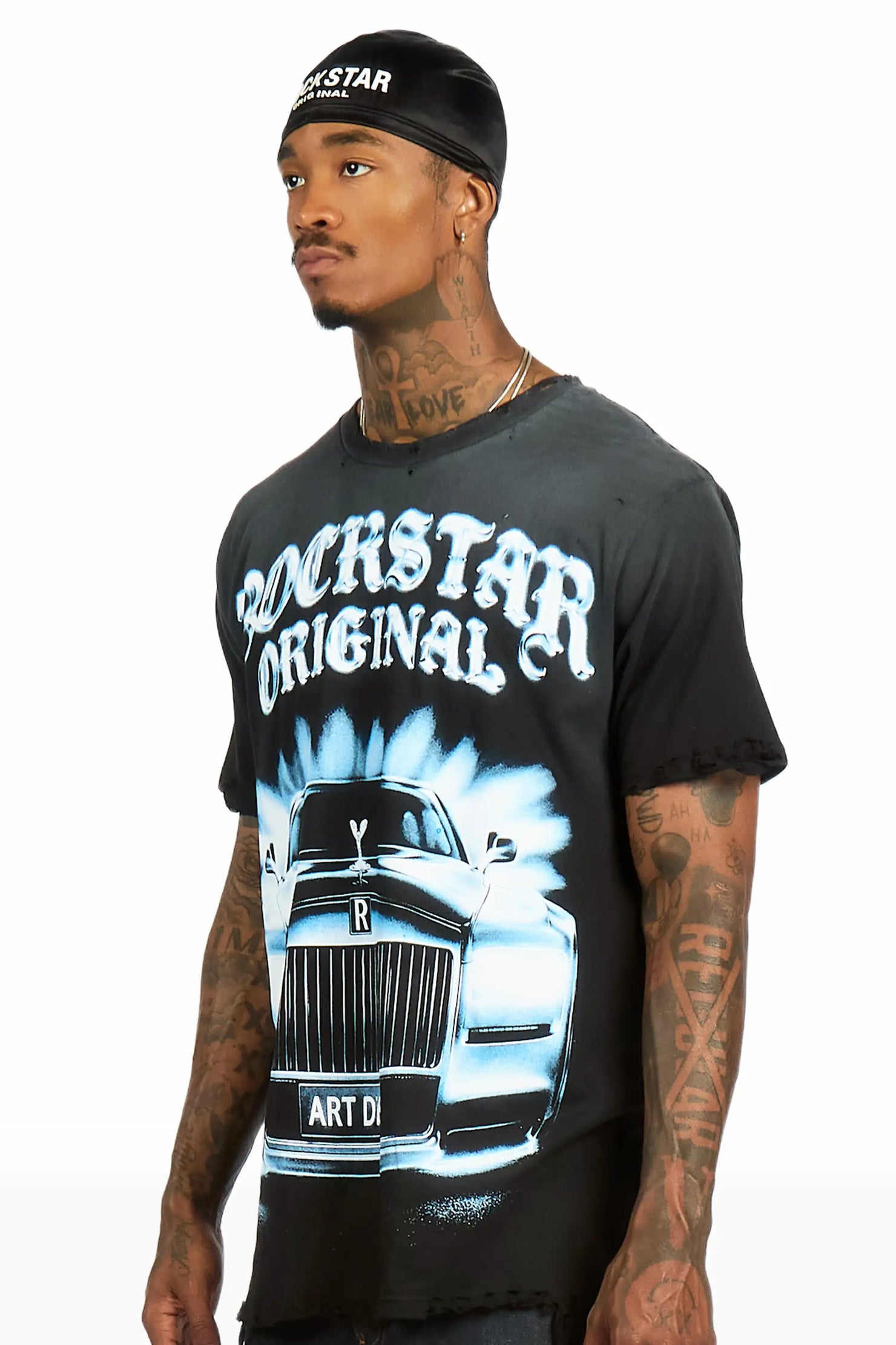 Rolls Black Oversized Graphic T-Shirt