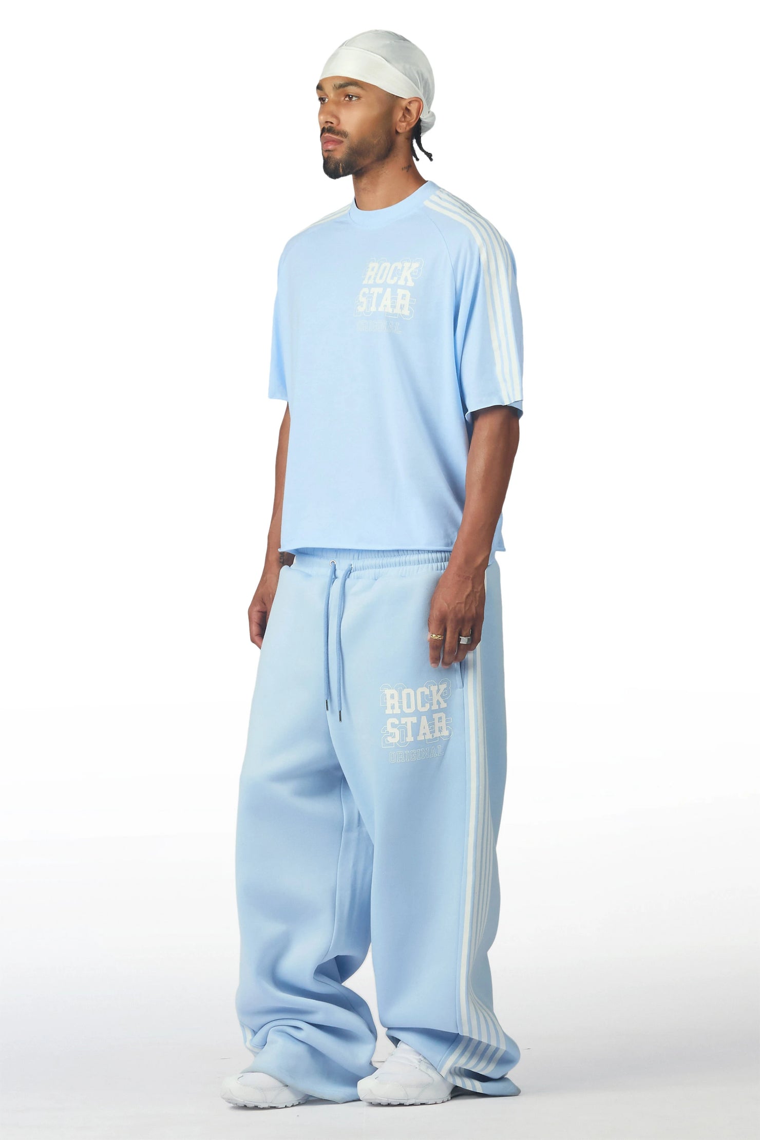 Berco Light Blue T-Shirt/Double Waisted Baggy Track Set
