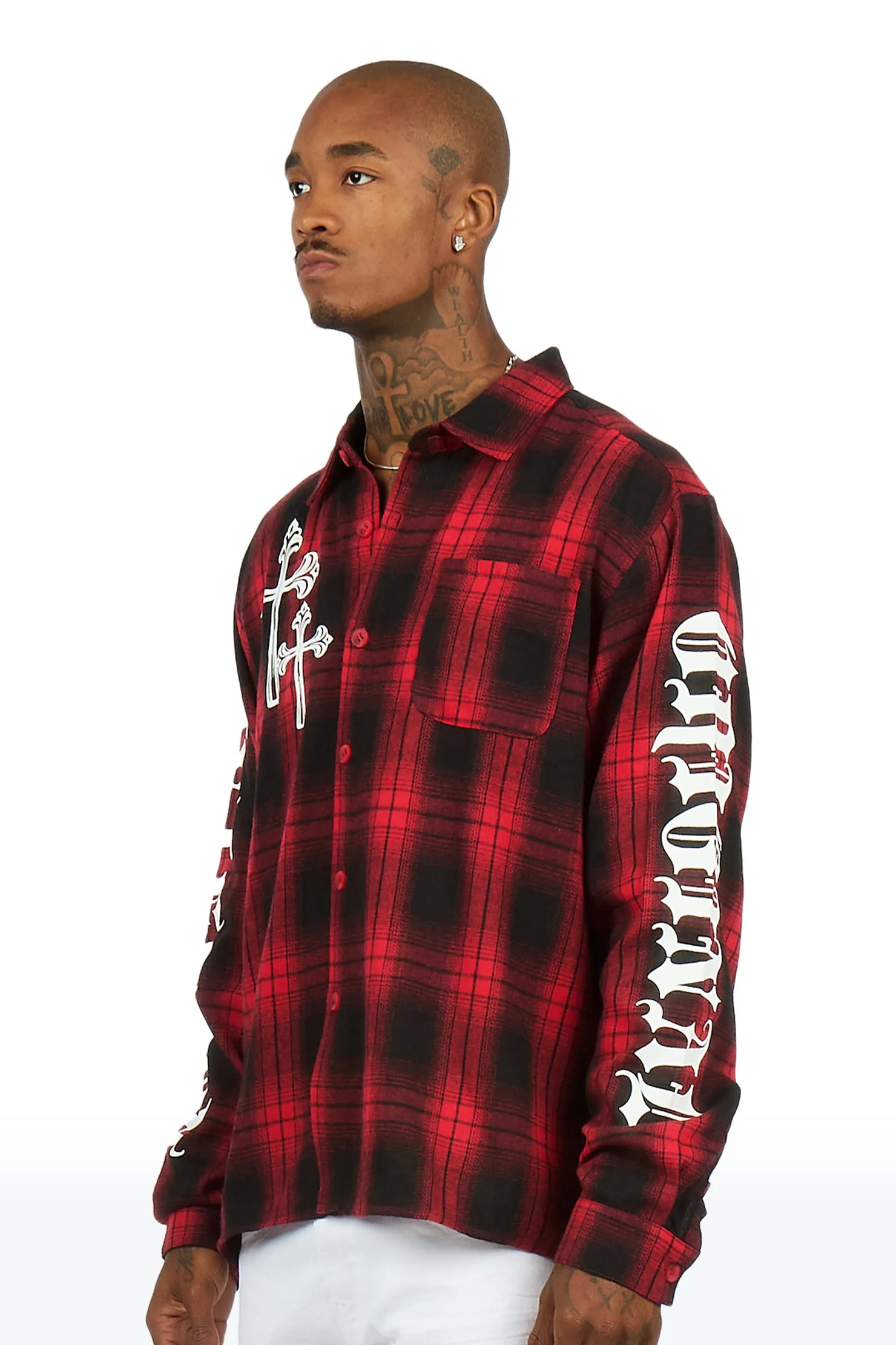 Helder Red Flannel Long Sleeve Shirt