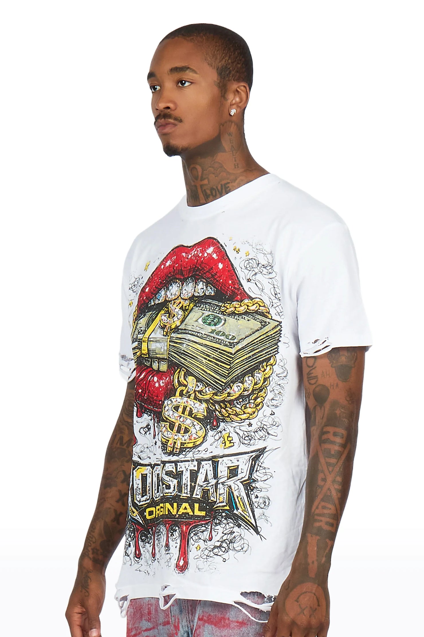 Tevyn White Oversized Graphic T-Shirt