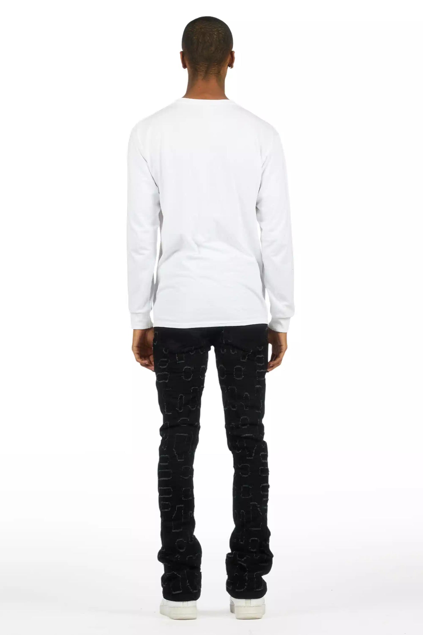 Gribo Black Stacked Flare Jean