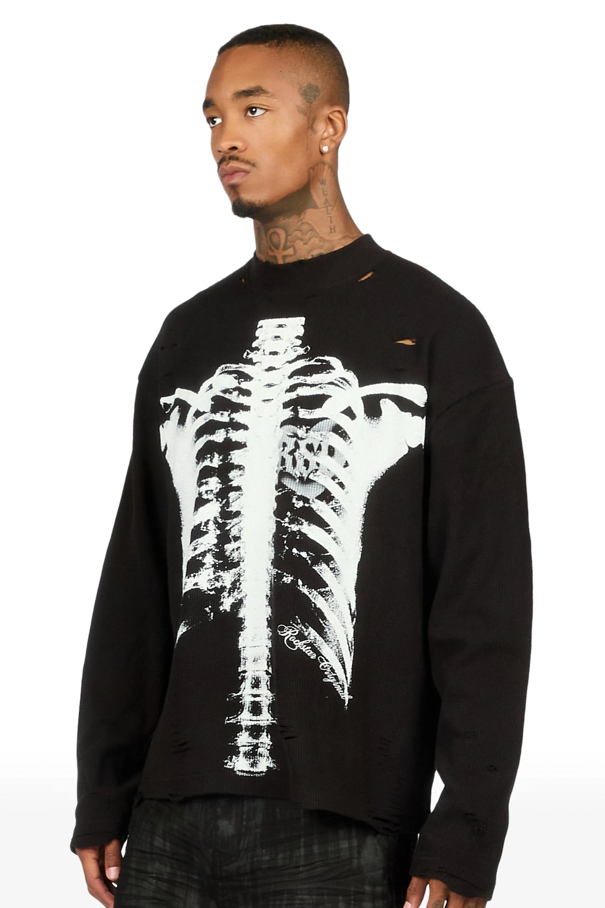 Caliz Black Thermal Long Sleeve T-Shirt
