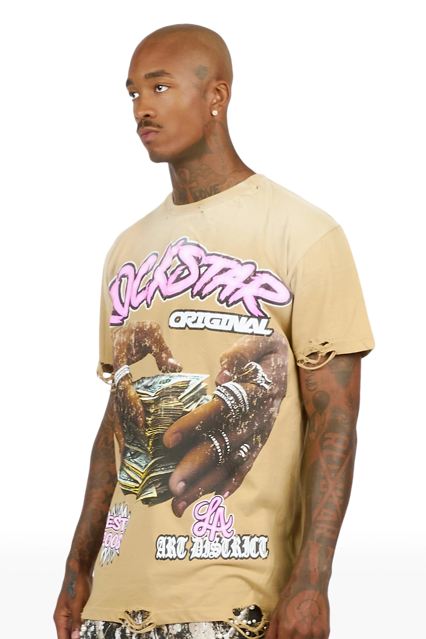 Madhur Beige Oversized Graphic T-Shirt