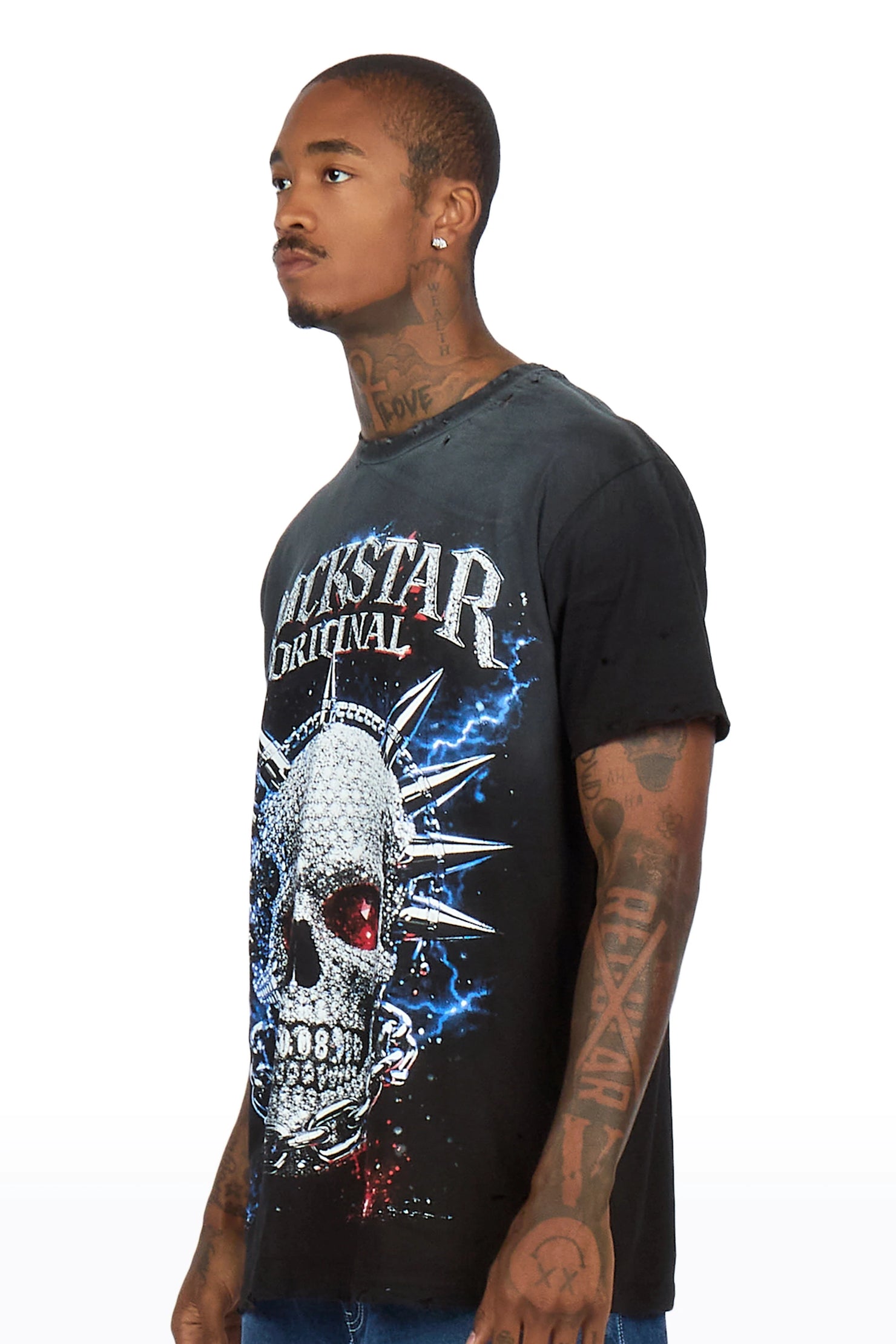 Demetrice Black Oversized Graphic T-Shirt