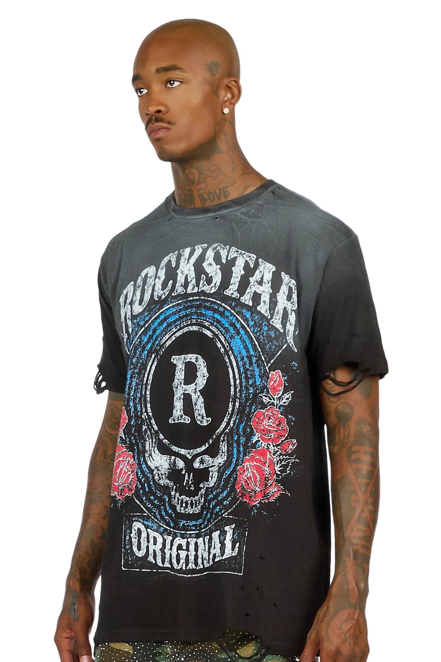 Hendry Black Oversized Graphic T-Shirt