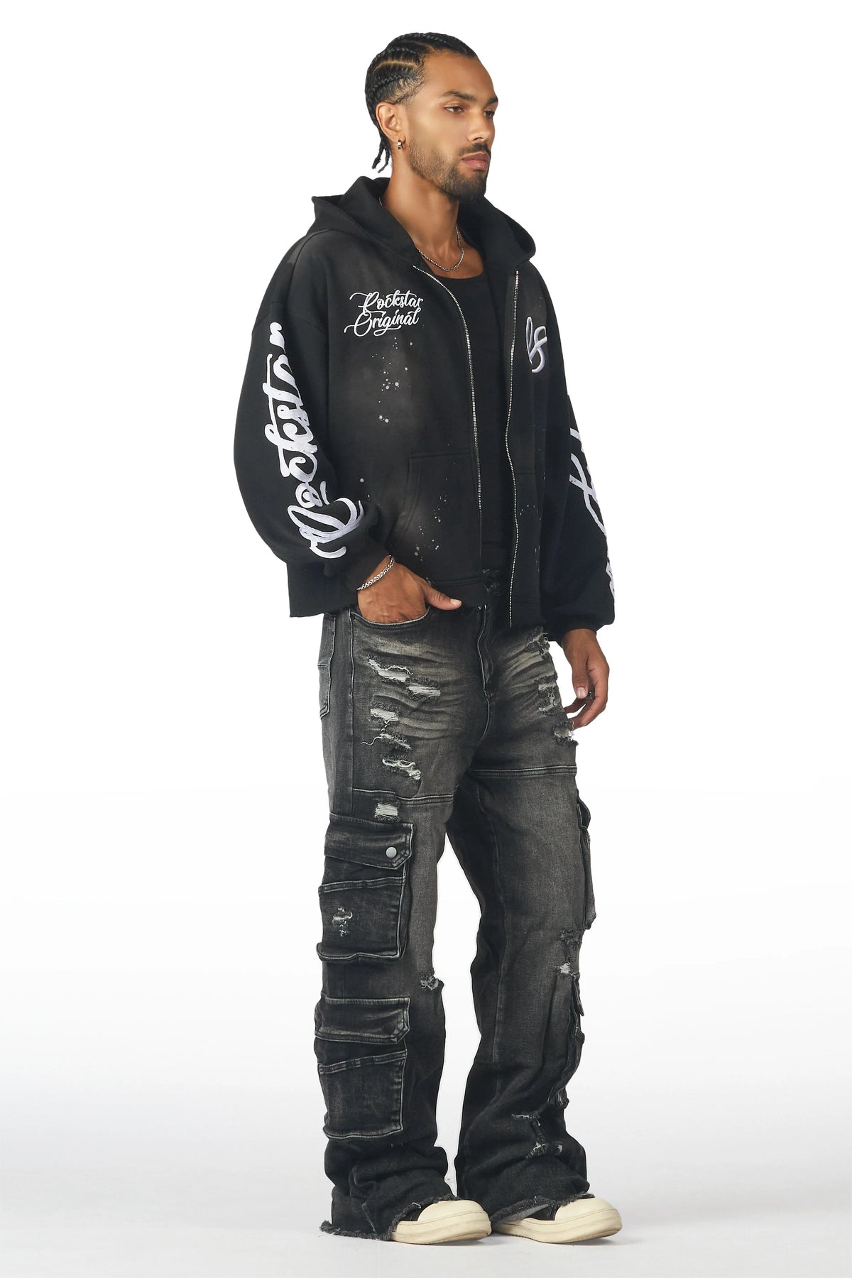 Keylor Black Wash Baggy Fit Jean