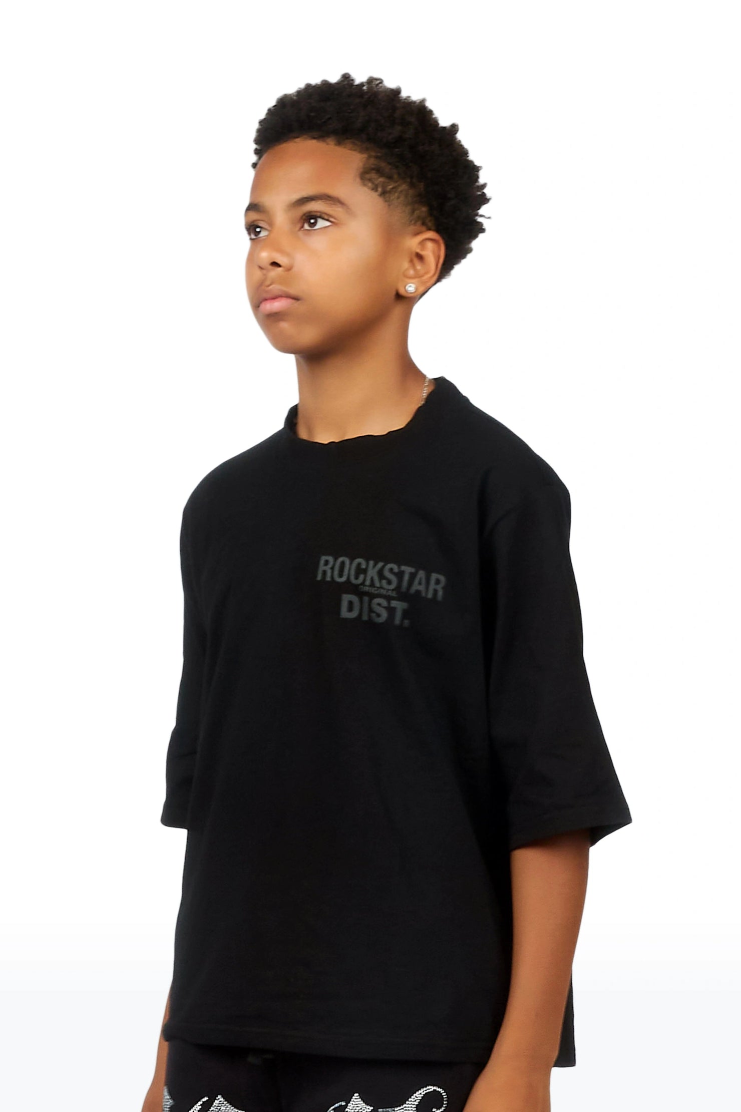 Boys Jolan Black Boxy T-Shirt