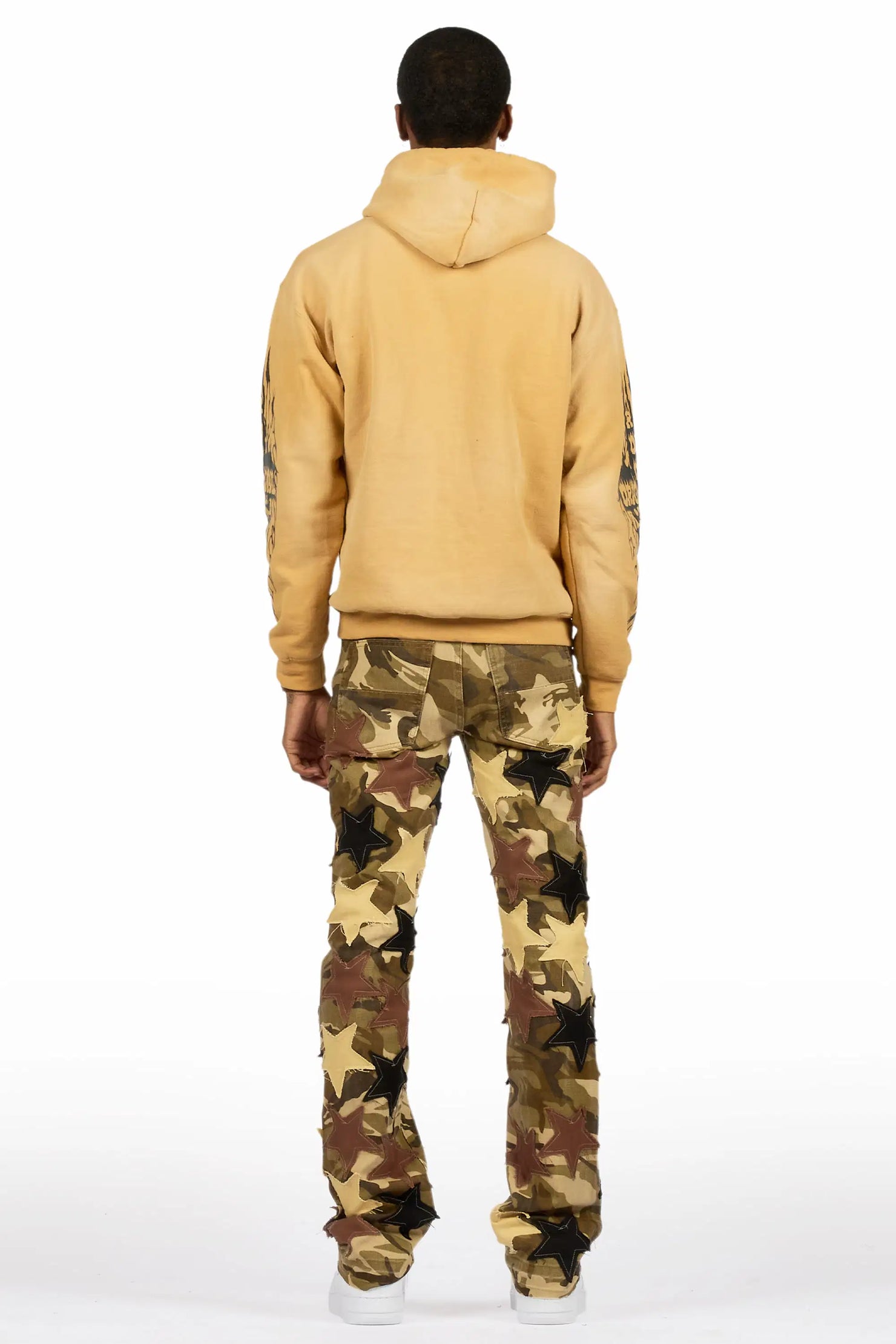 StarLane Brown Camo Stacked Flare Jean