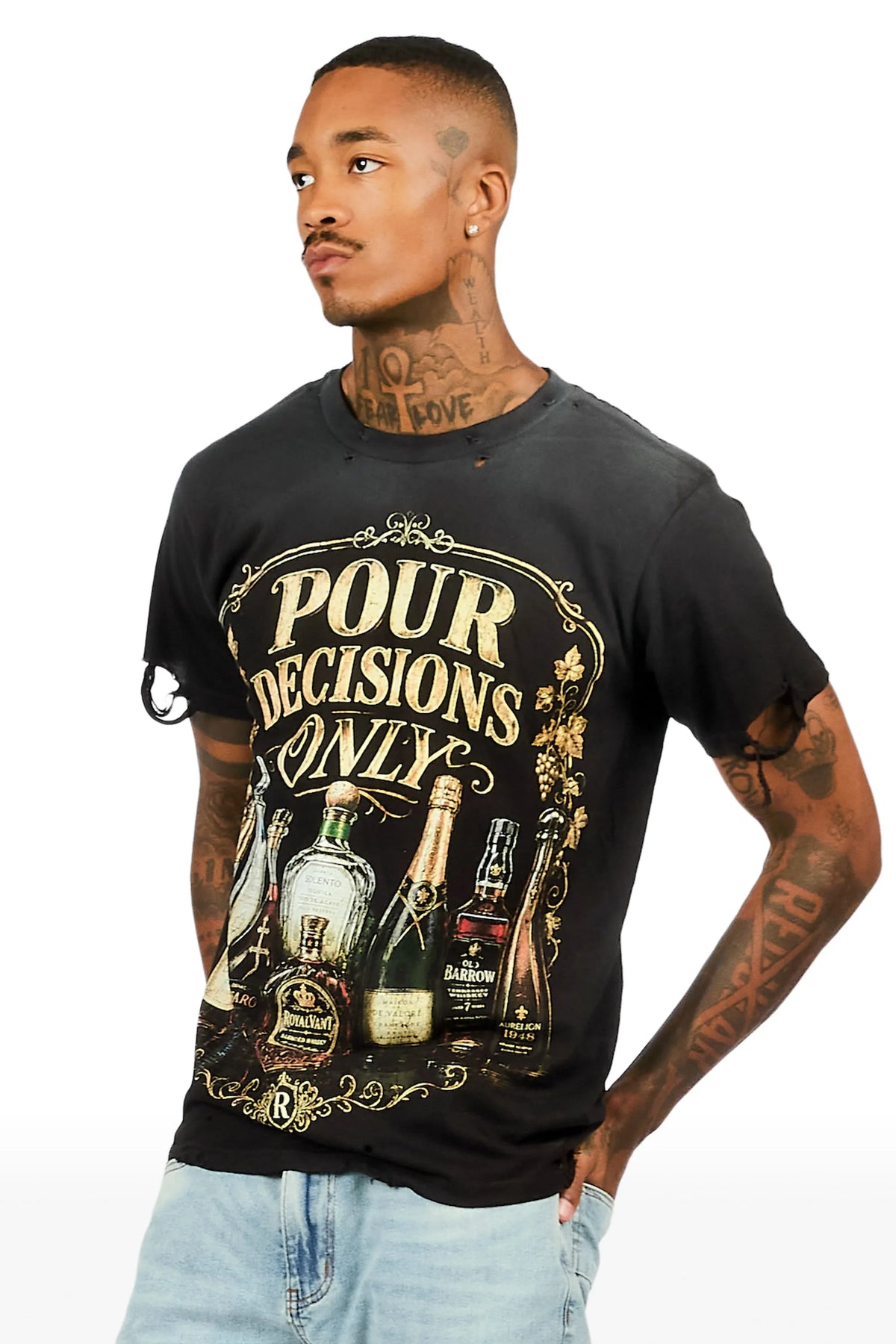 Nile Black Oversized Graphic T-Shirt