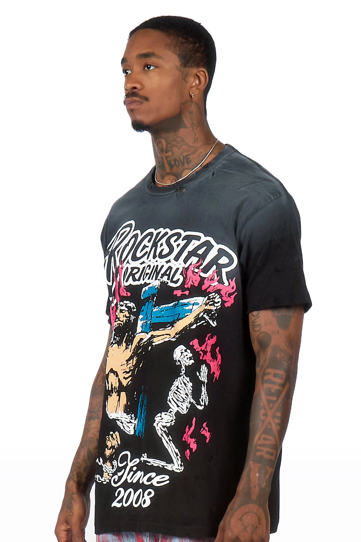 Kyren Black Oversized Graphic T-Shirt