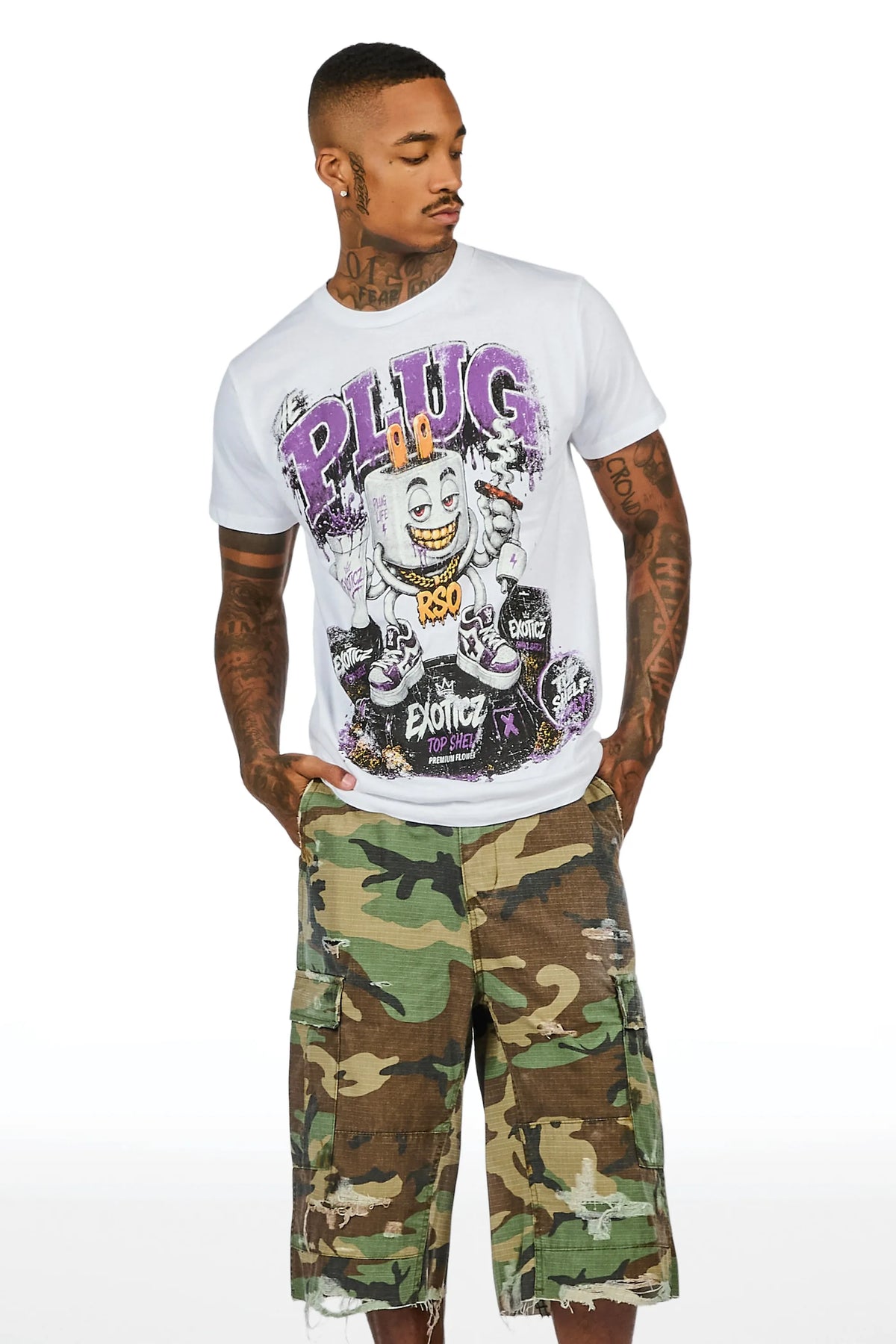 Voss White Oversized Graphic T-Shirt