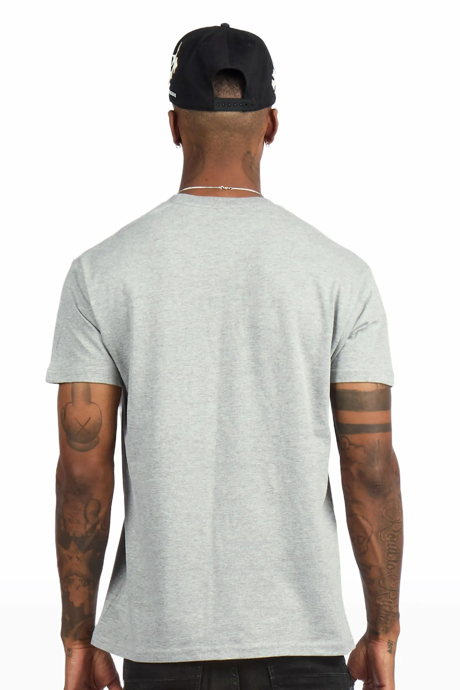 Keeth Grey Oversized Graphic T-Shirt