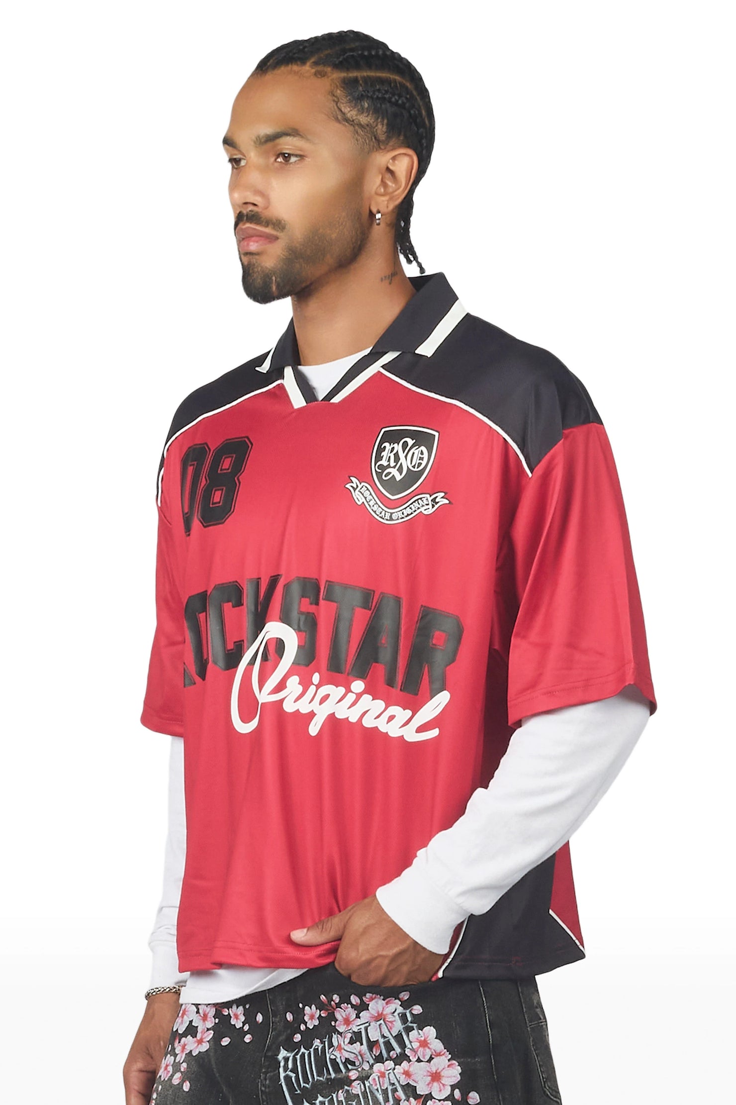 Roche Red World Soccer Inspired Graphic Jersey
