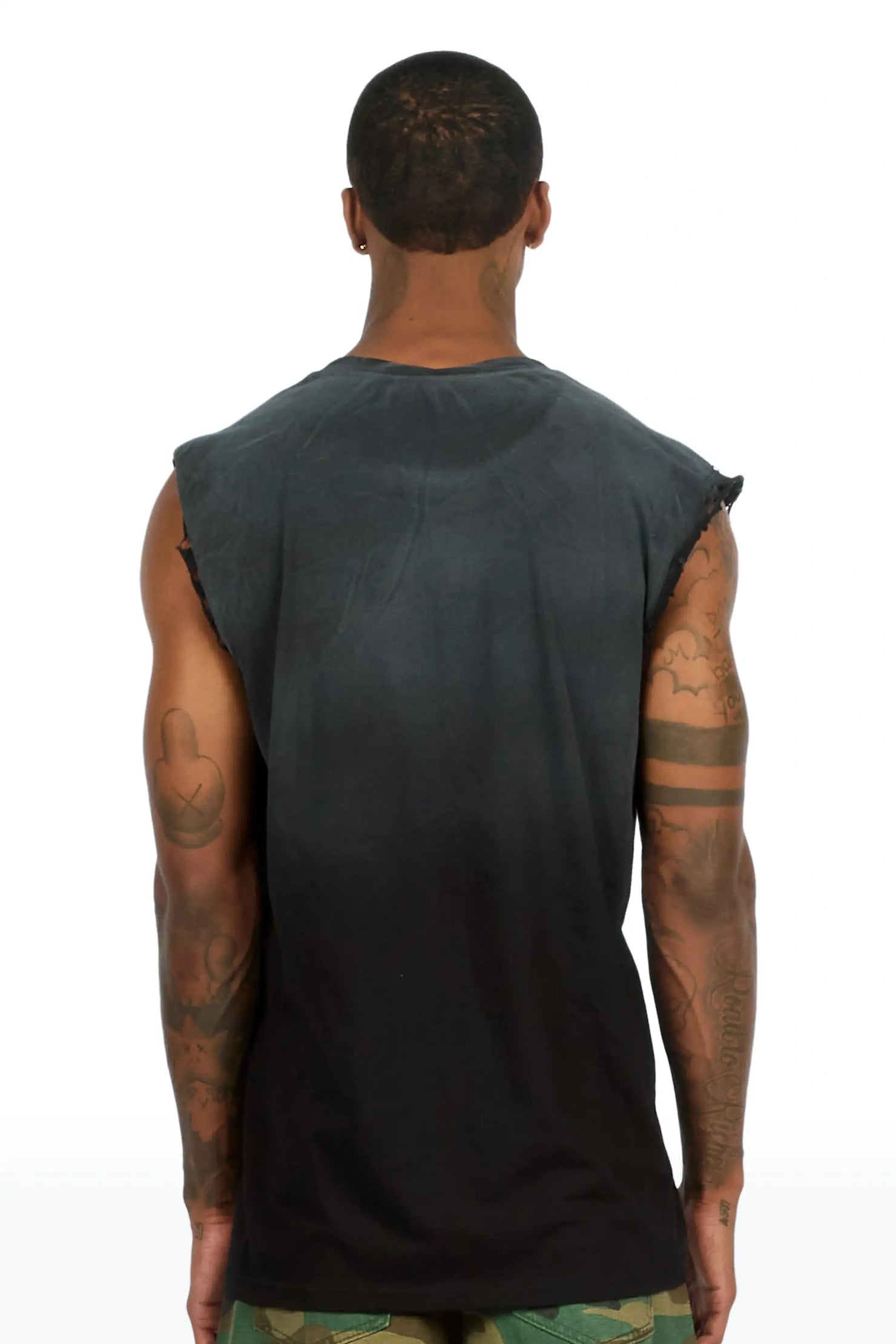 Mikell Black Oversized Cut Off T-Shirt