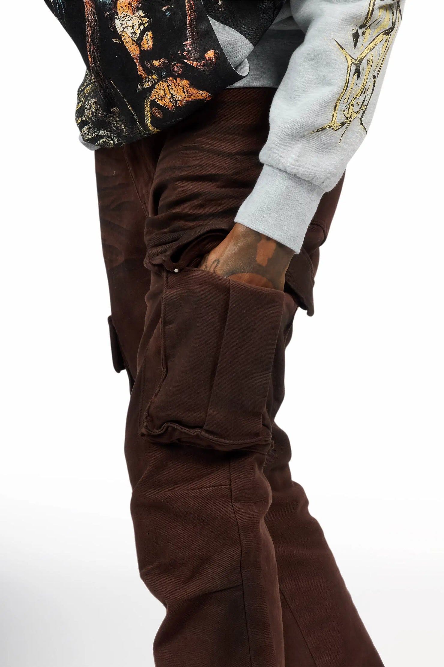 Cruz Dark Brown Stacked Fit Jean