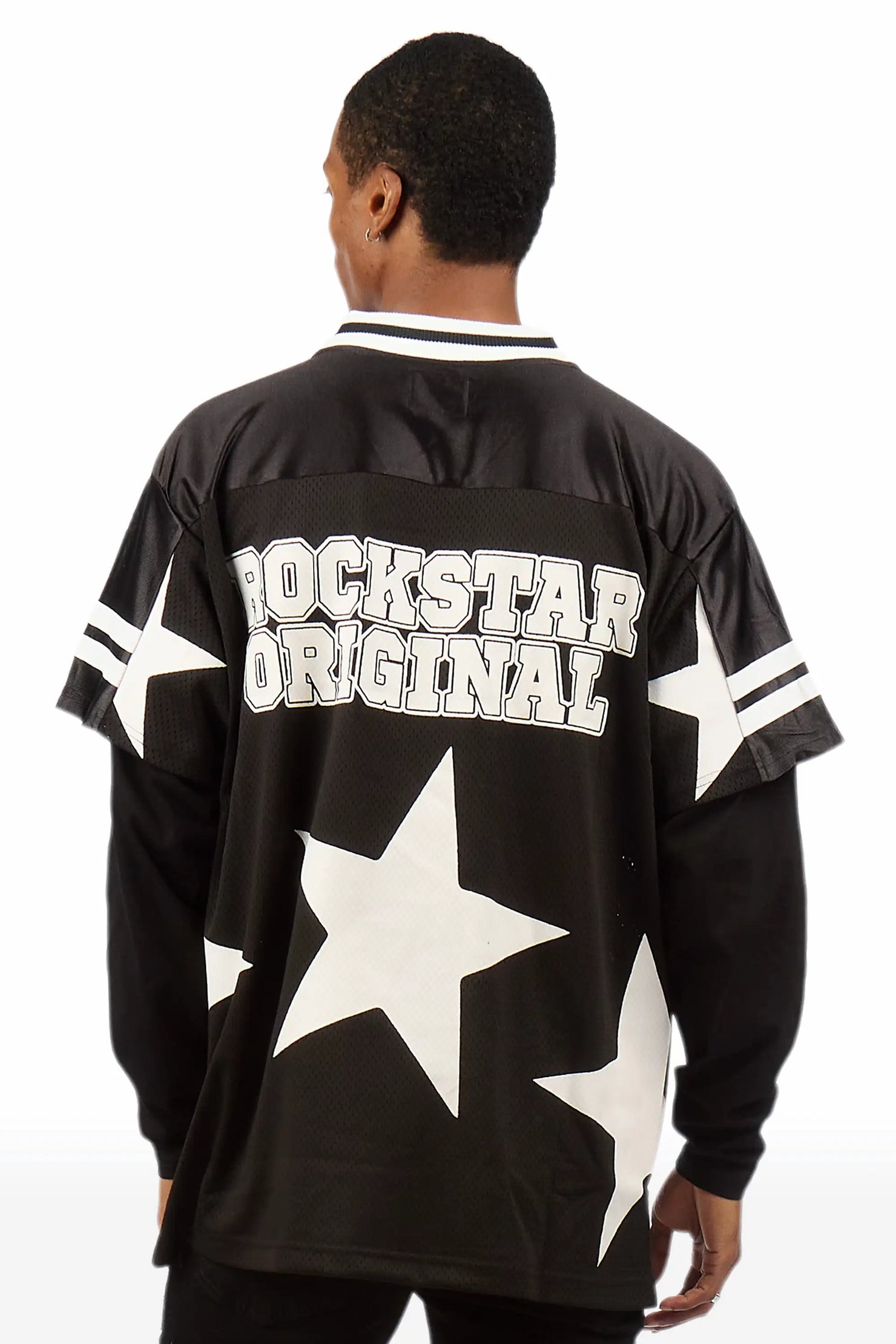 Slava Black Double Layer L/S Mesh Jersey