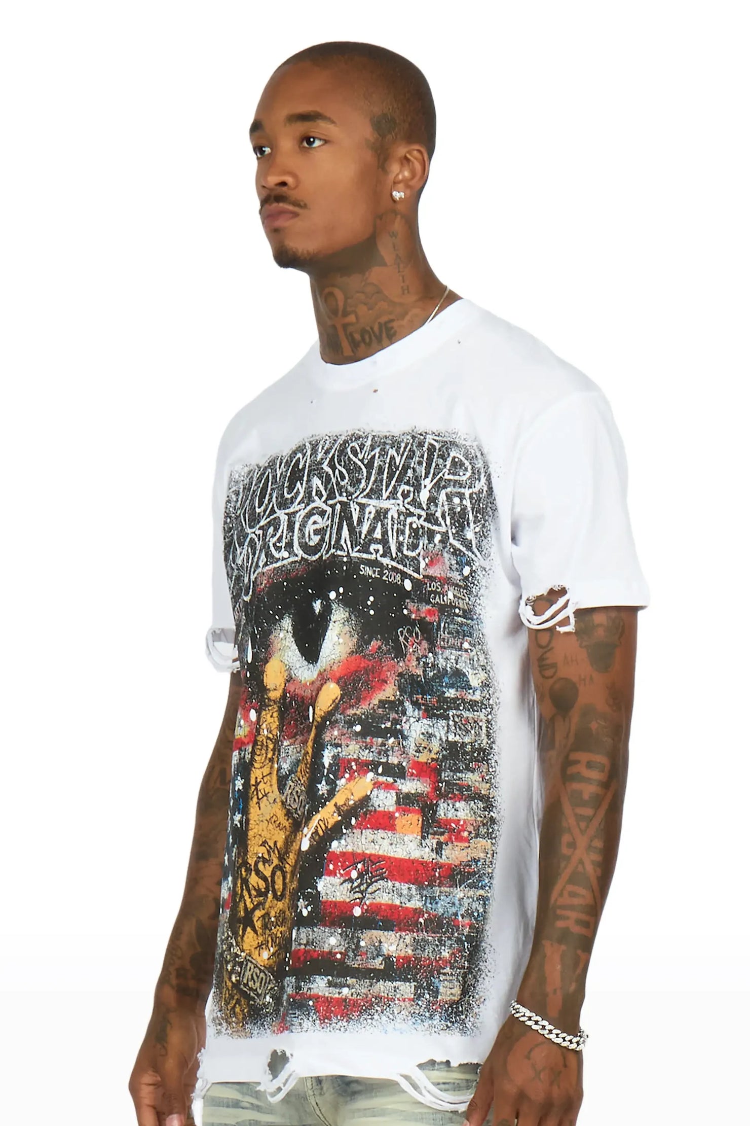 Pullen White Oversized Graphic T-Shirt