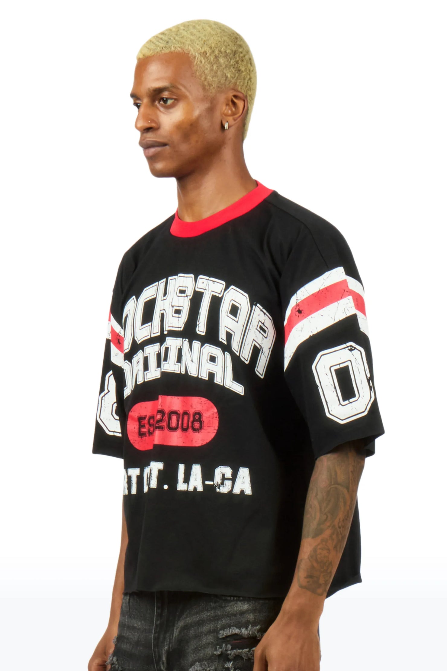 Vidam Black Boxy Crop Tee