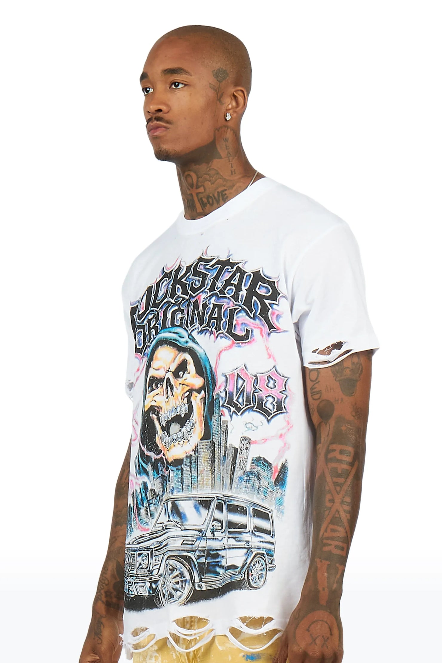 Imani White Oversized Graphic T-Shirt