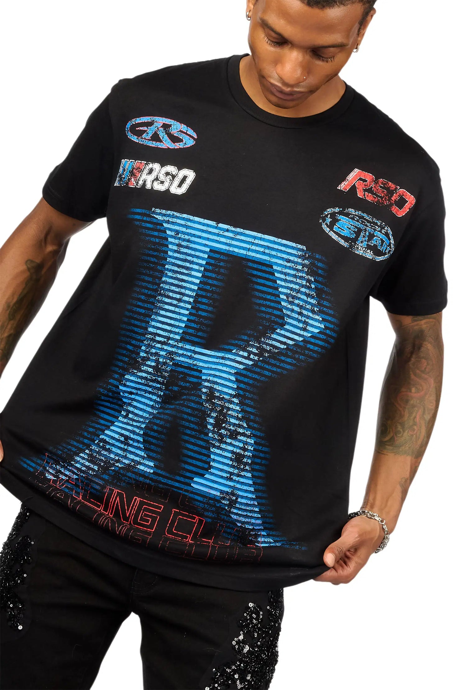 Damarion Black Oversized Graphic T-Shirt