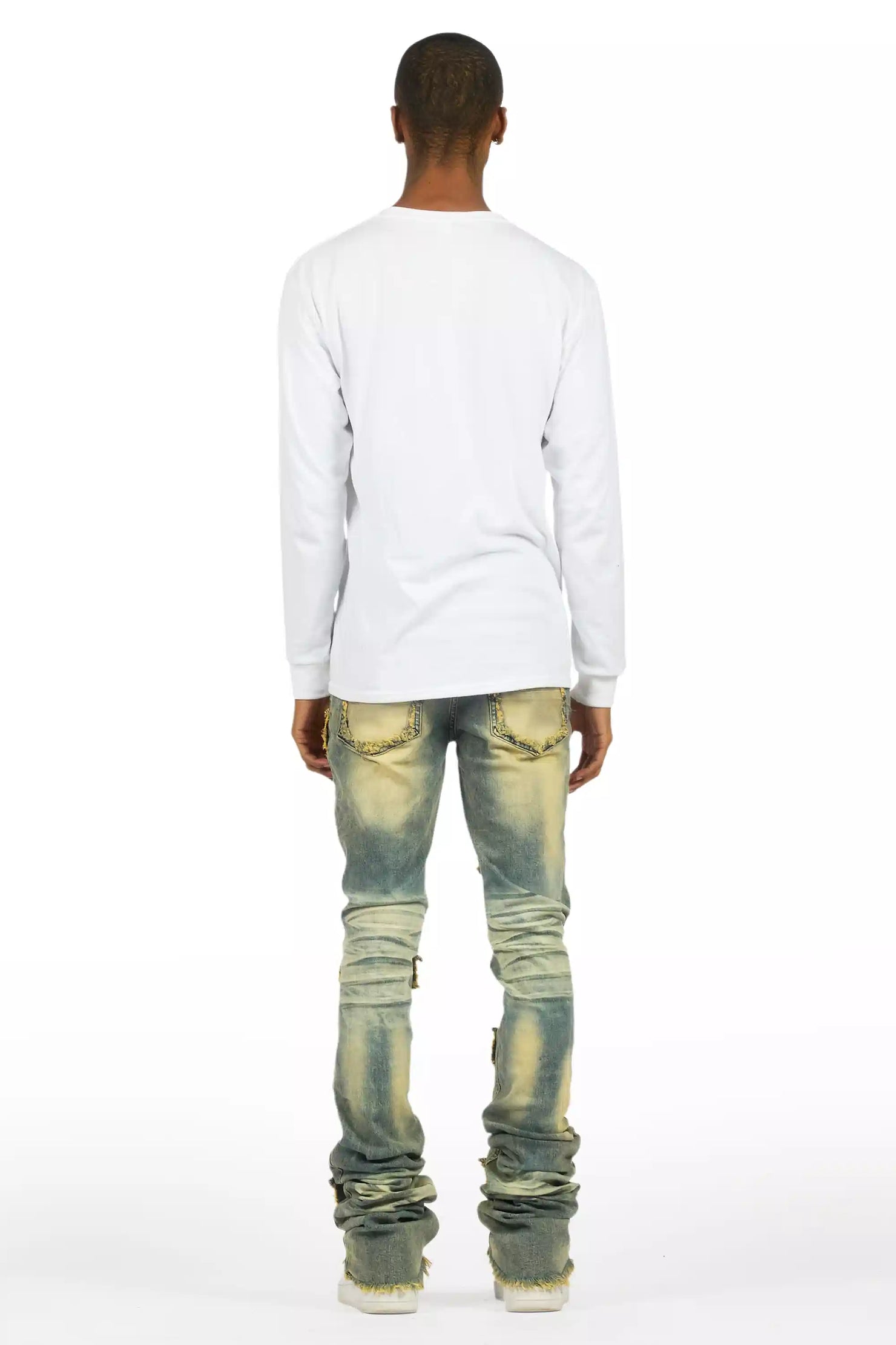 Petrus Tint Blue Super Stacked Flare Jean