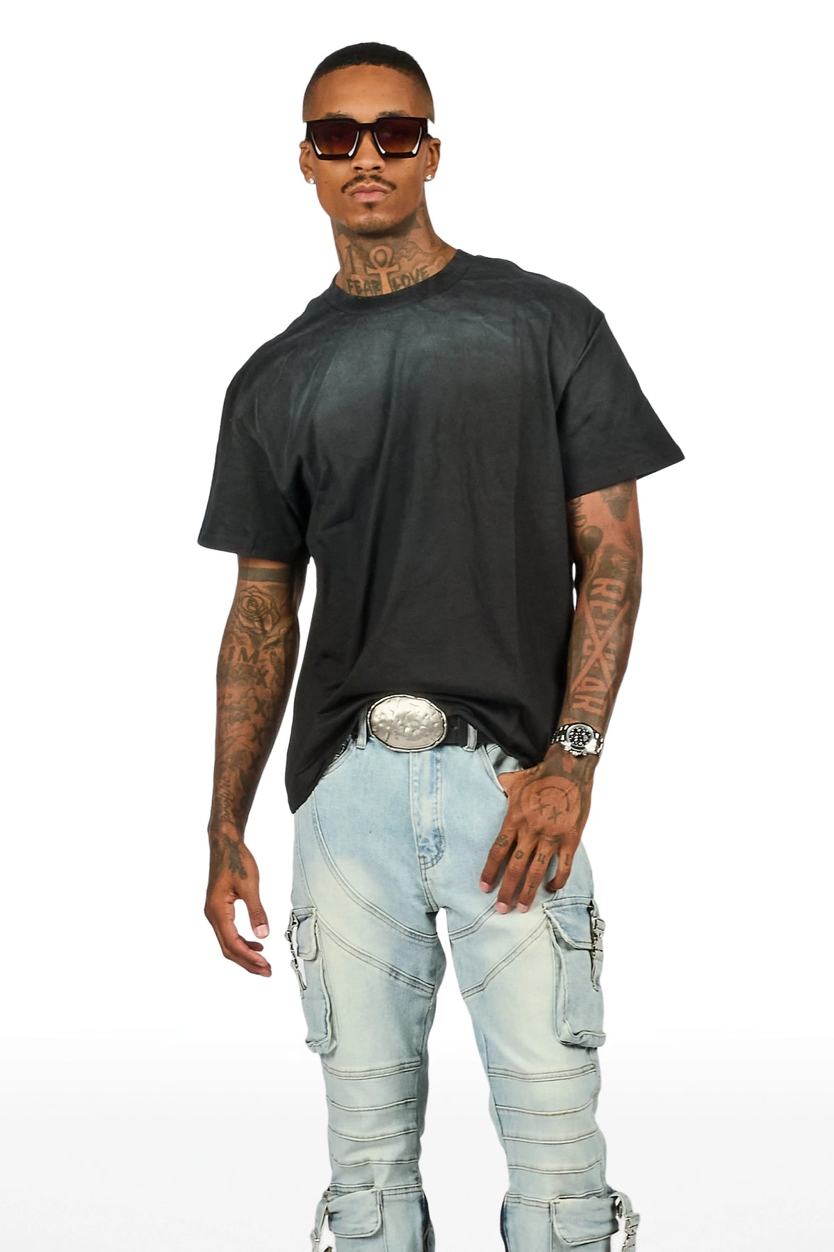 Kalix Black Oversized Graphic T-Shirt