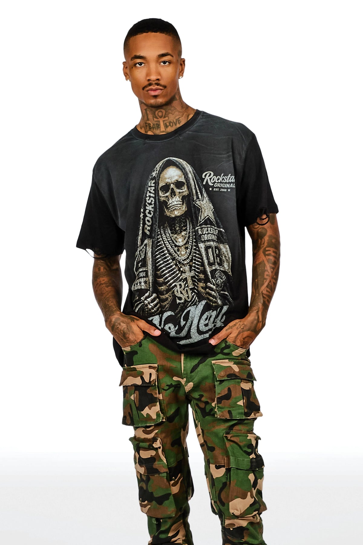 Inclemens Black Oversized Graphic T-Shirt