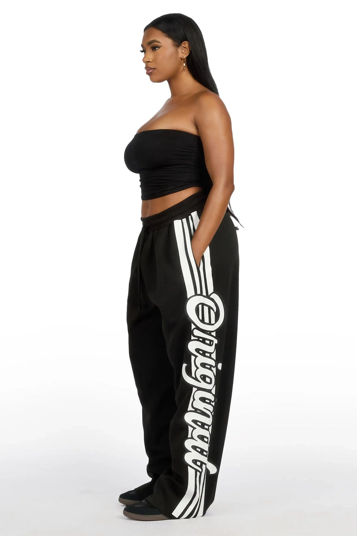 Trinnity Black Baggy Track Pant