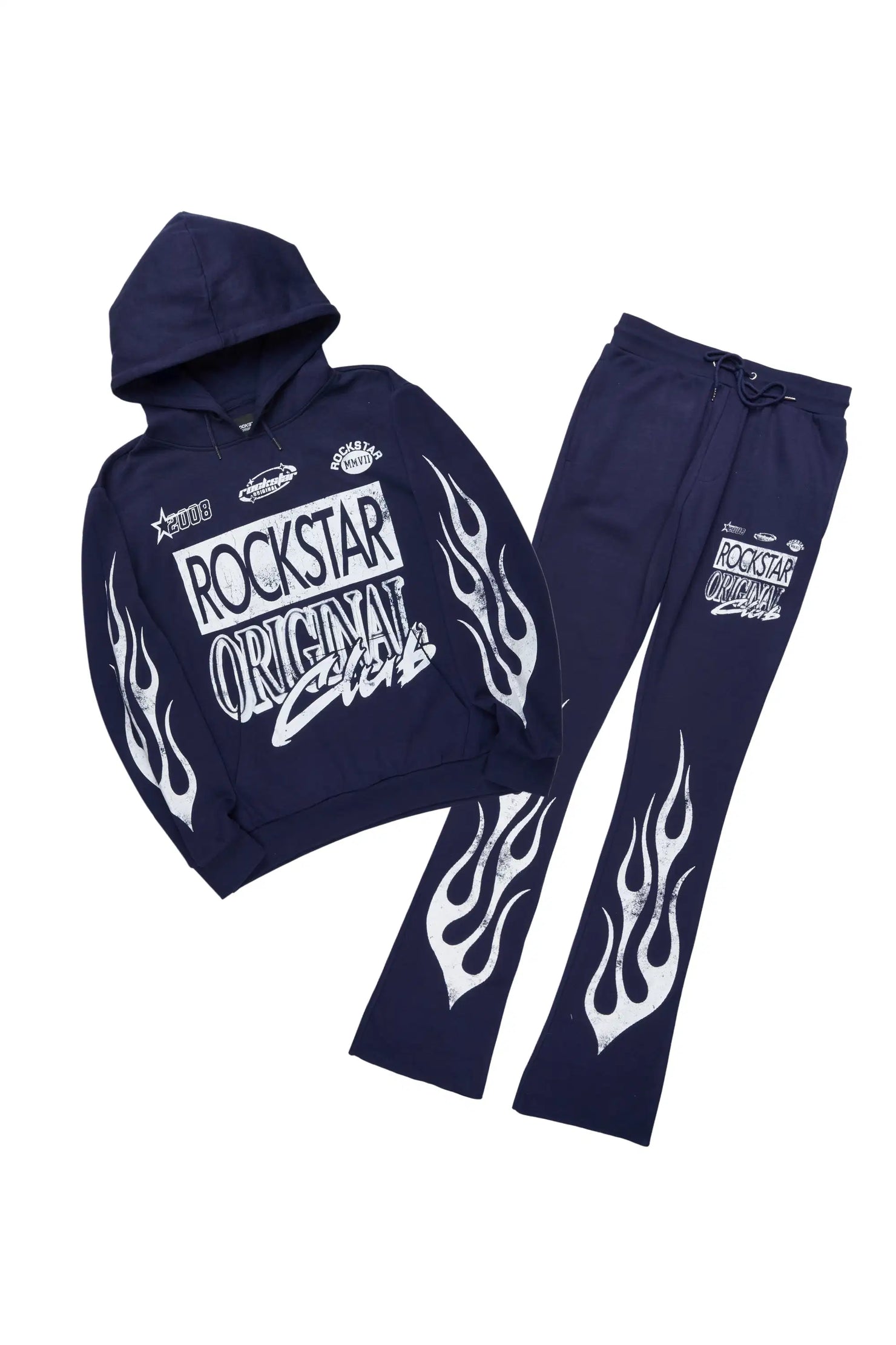 Rylok Navy/White Hoodie Stacked Track Set