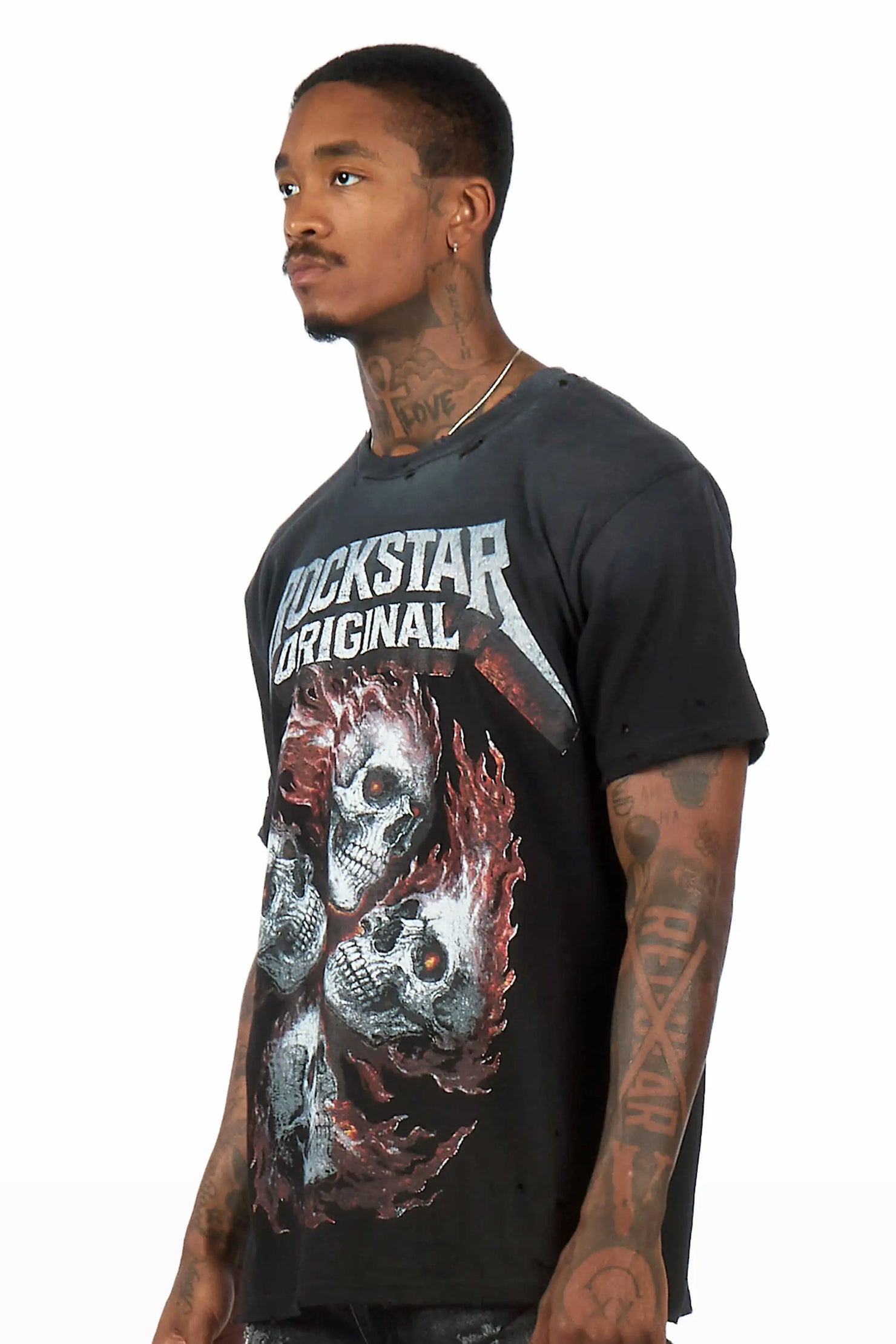Cayson Black Oversized Graphic T-Shirt