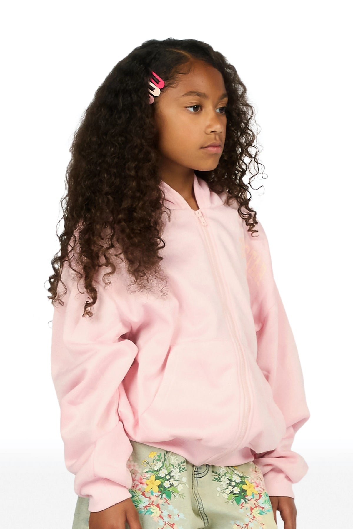 Girls Nellya 2.0 Pink/Pink Zip Up Hoodie