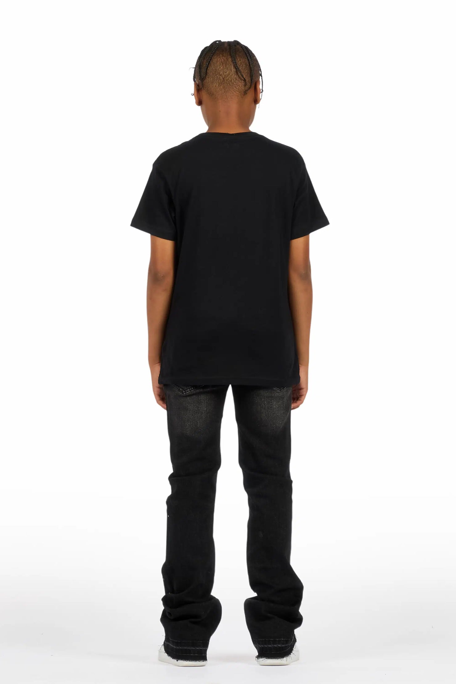 Boys Dag Dark Grey Stacked Flare Jean