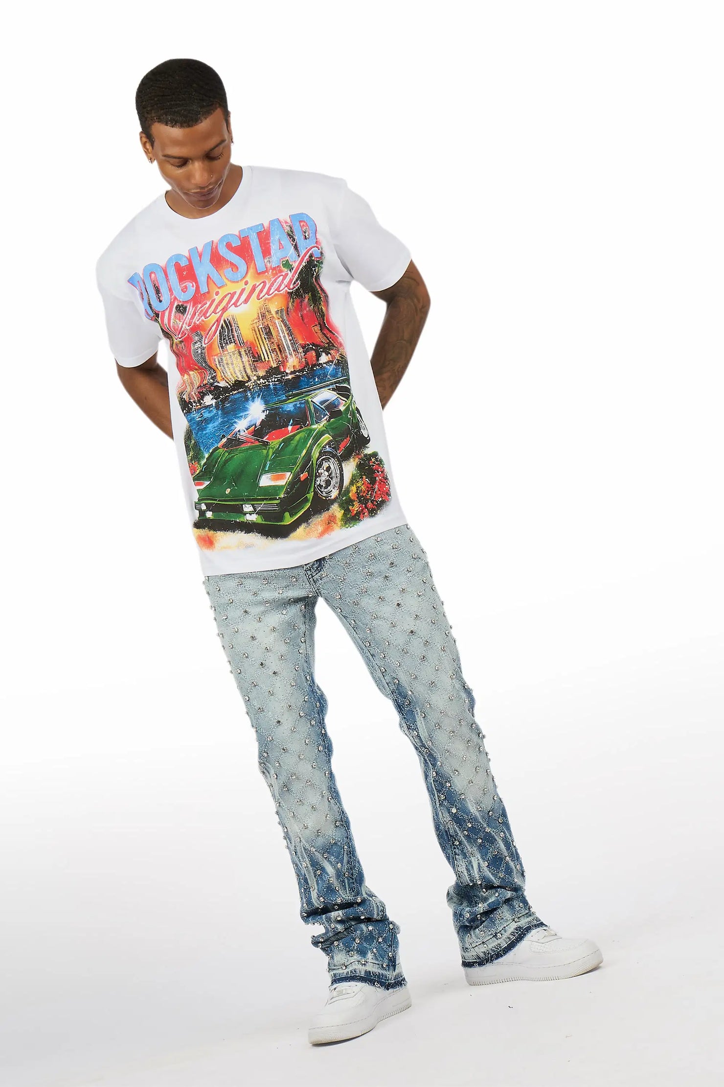 Jhaezar White Oversized Graphic T-Shirt