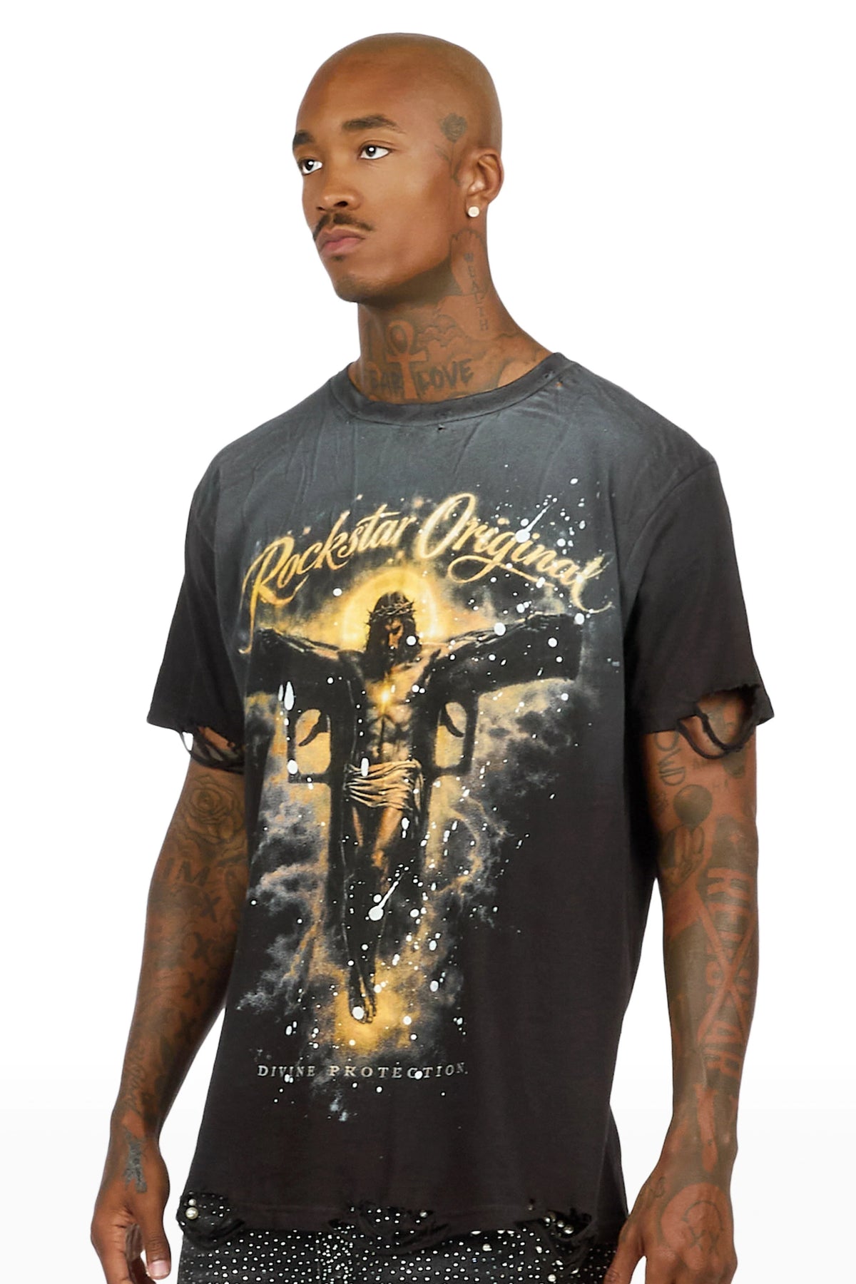 Dade Black Oversized Graphic T-Shirt