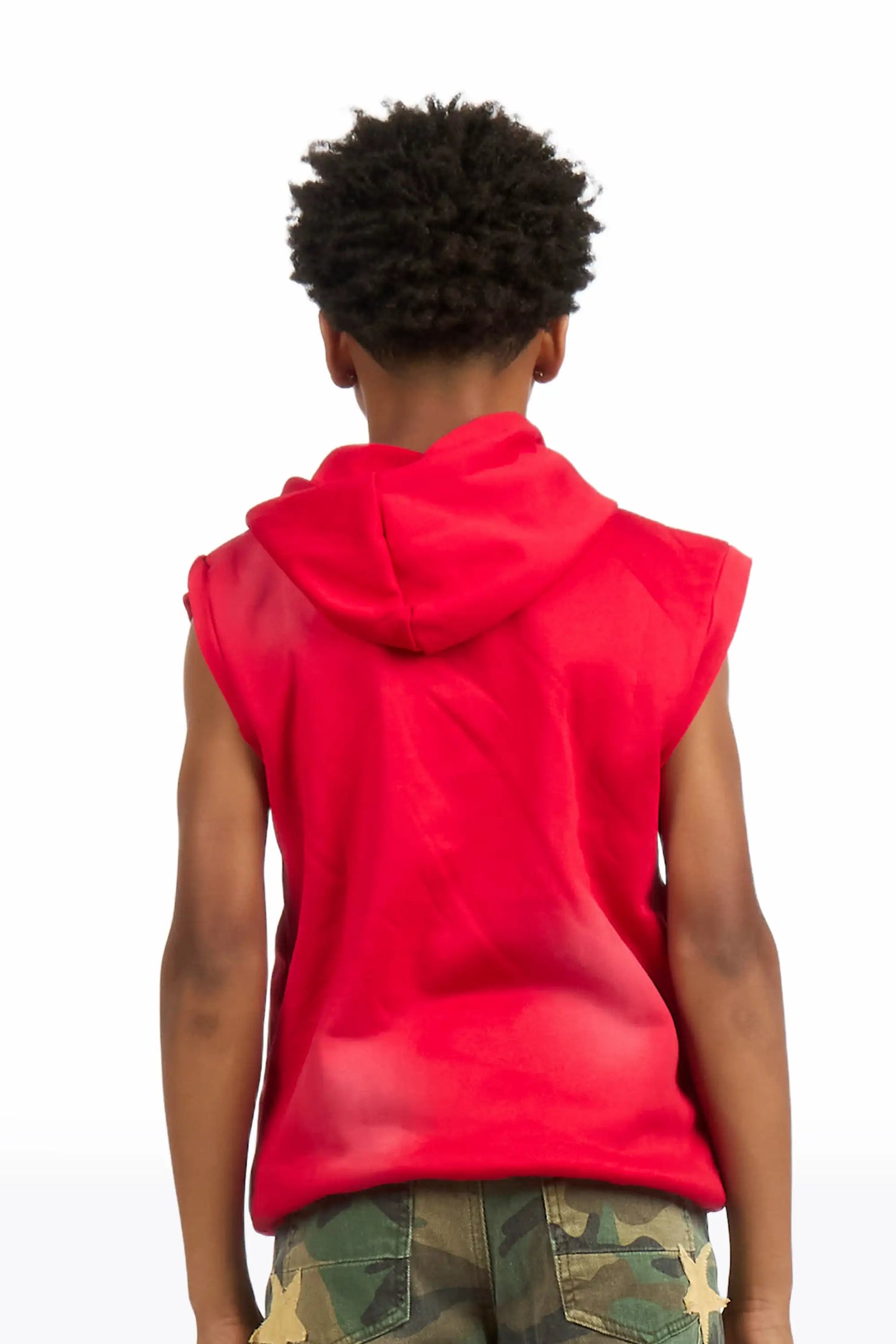 Boys Mallor Red Sleeveless Hoodie