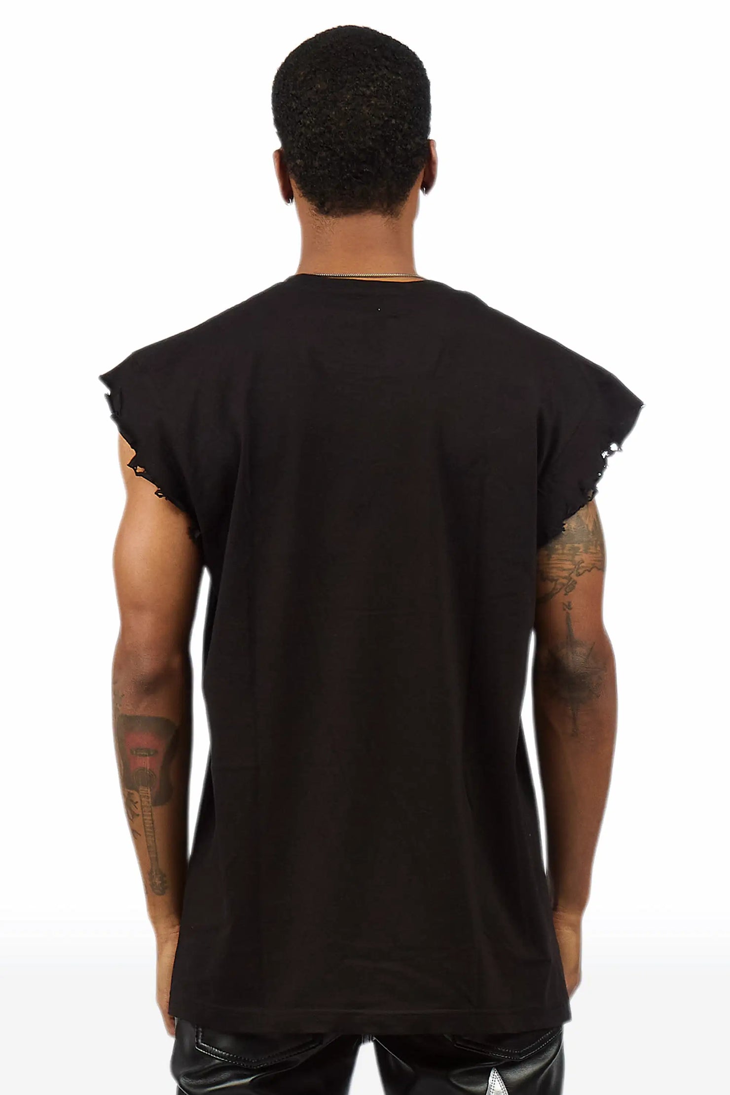 Corven Black Cut Off T-Shirt