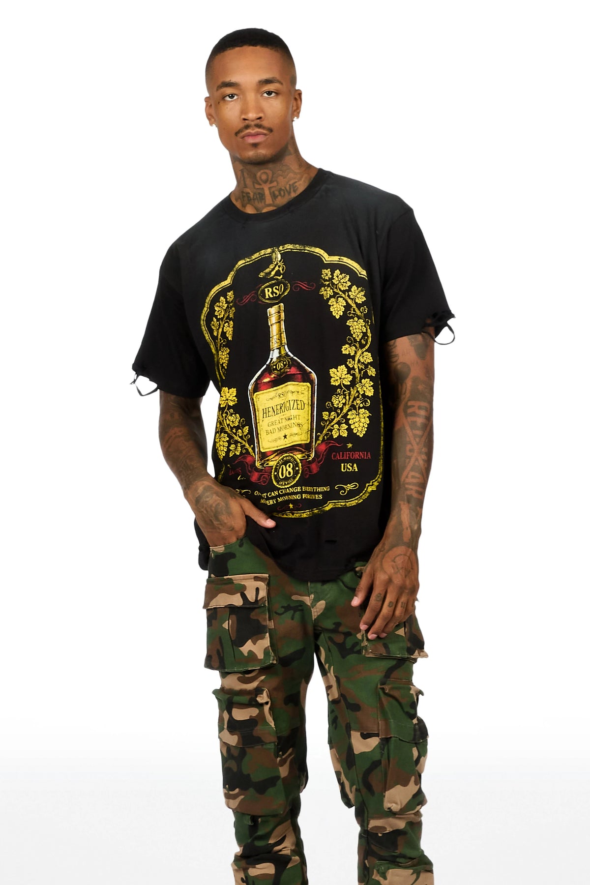 Kyson Black Oversized Graphic T-Shirt