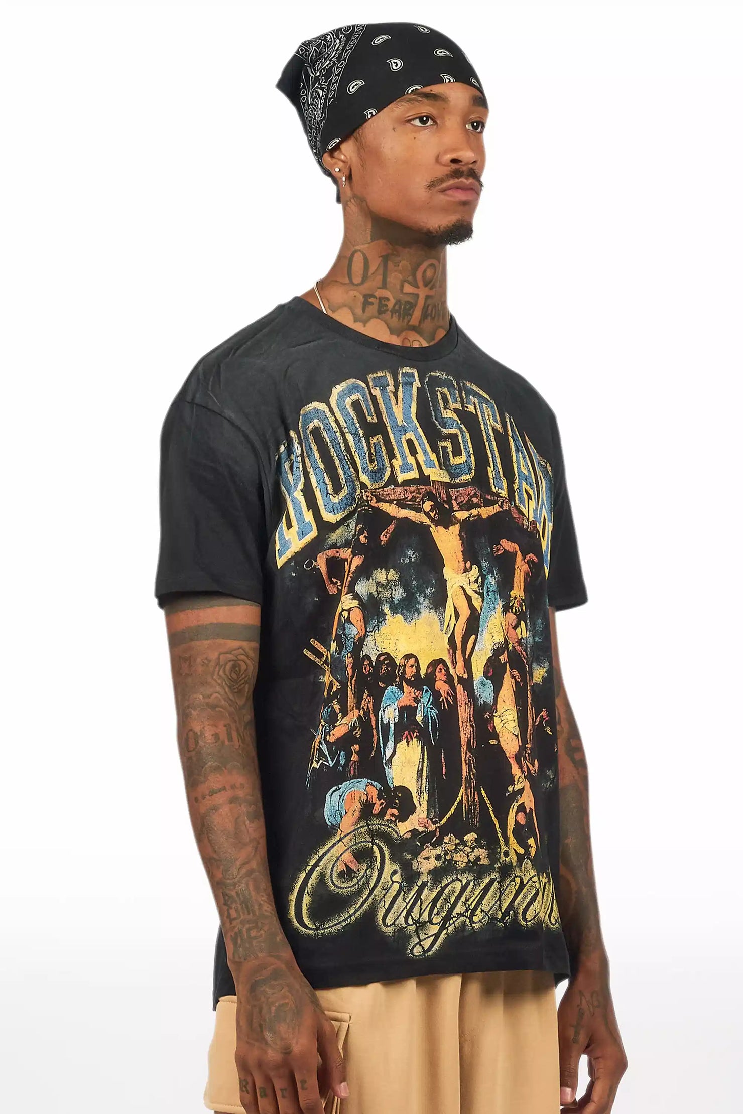 Waller Black Oversized Graphic T-Shirt