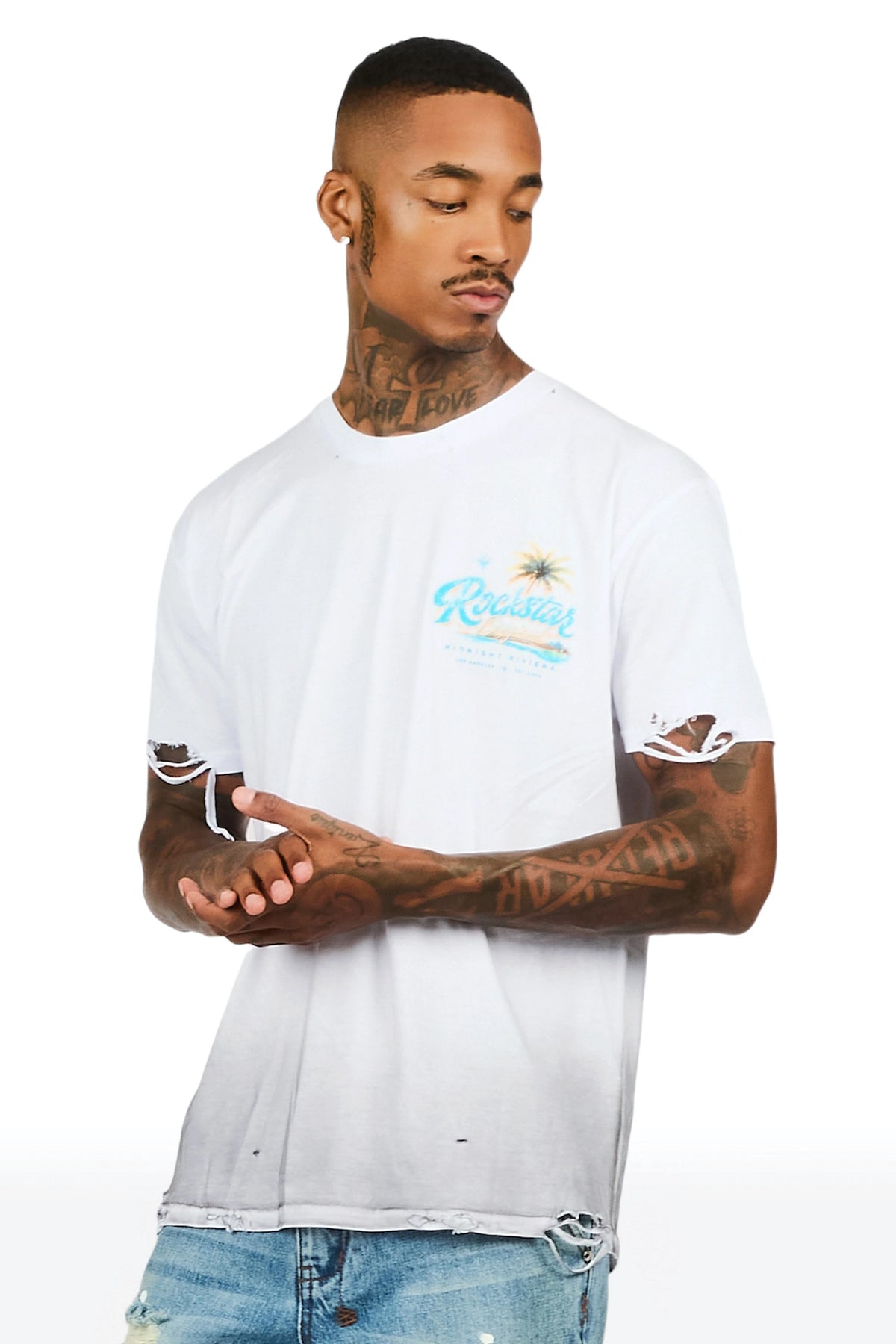 Riviera White Oversized Graphic T-Shirt