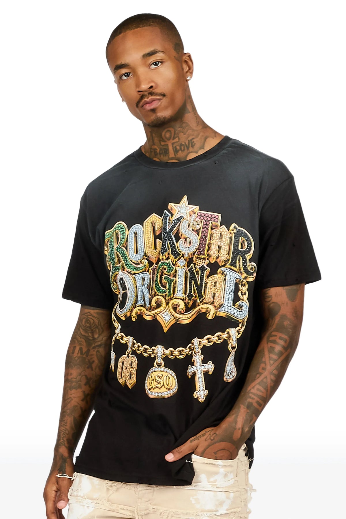 Pendant Black Oversized Graphic T-Shirt