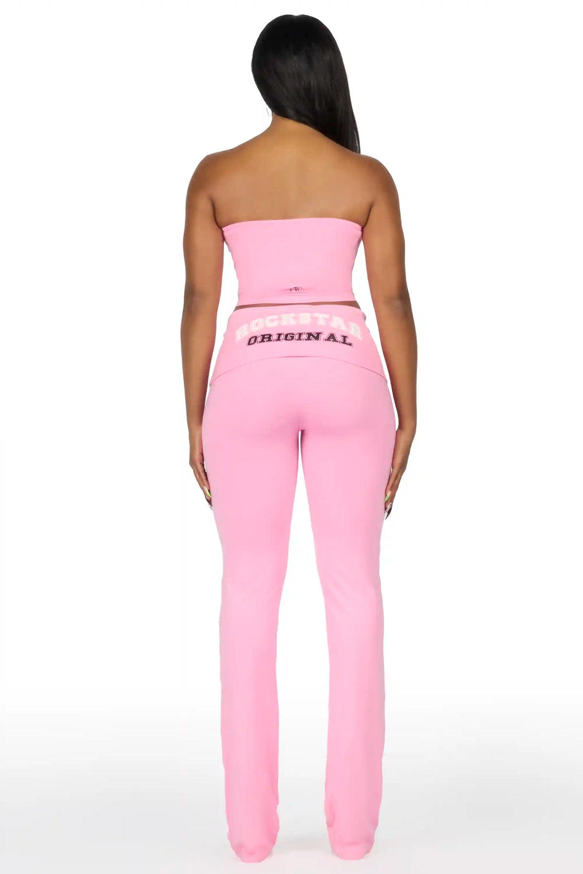 Lareshe Pink Tube Foldover Pant Set