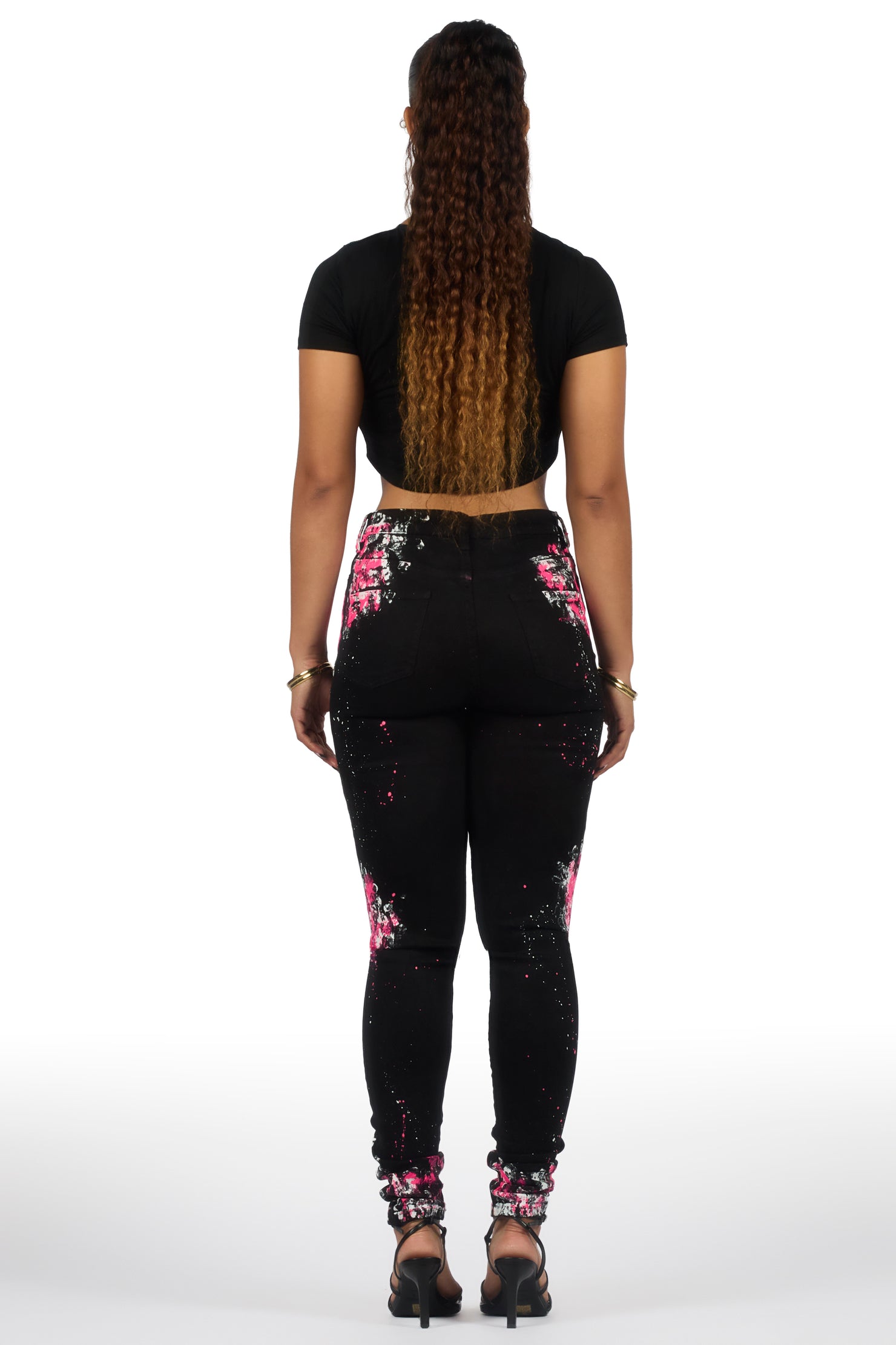 Karina Black Painted Skinny Jean