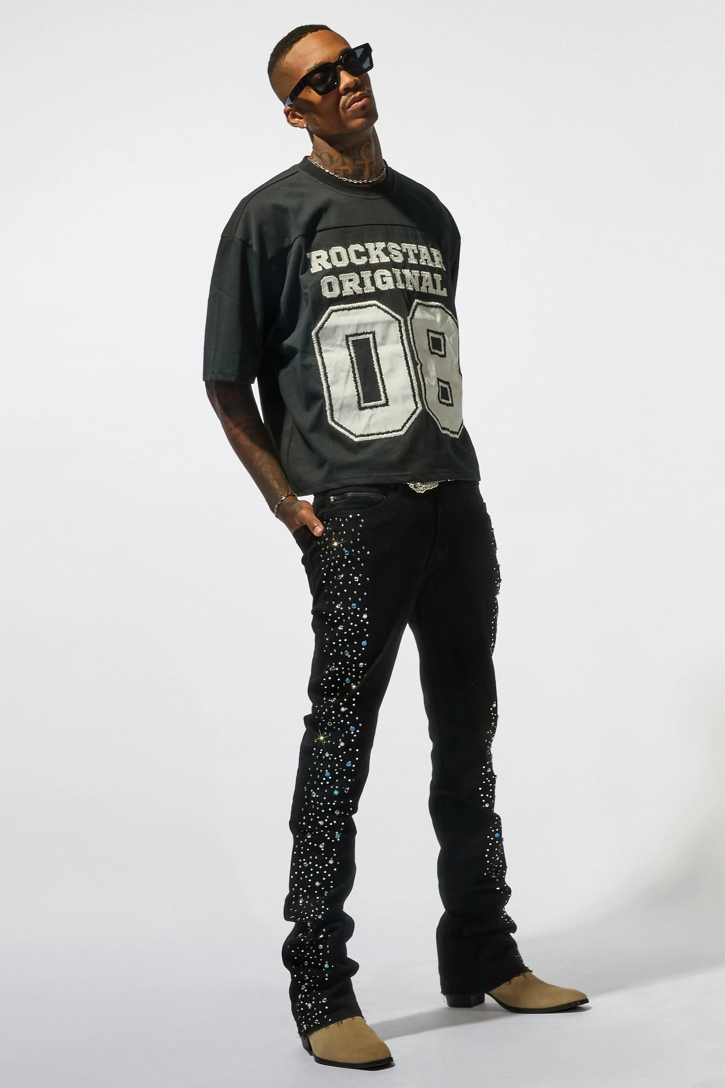 Dasar Black 3/4 Boxy Crop Tee
