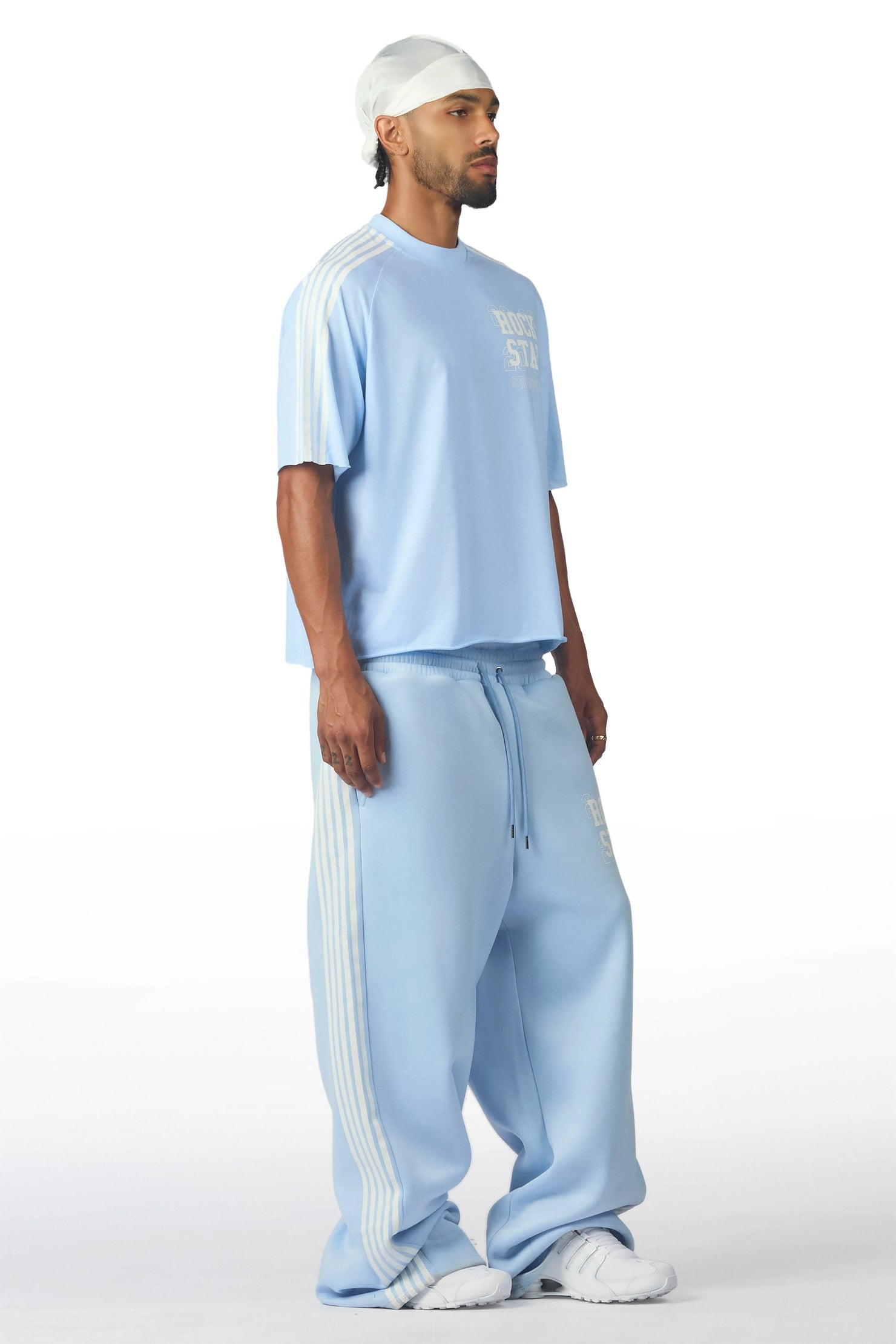 Berco Light Blue T-Shirt/Double Waisted Baggy Track Set