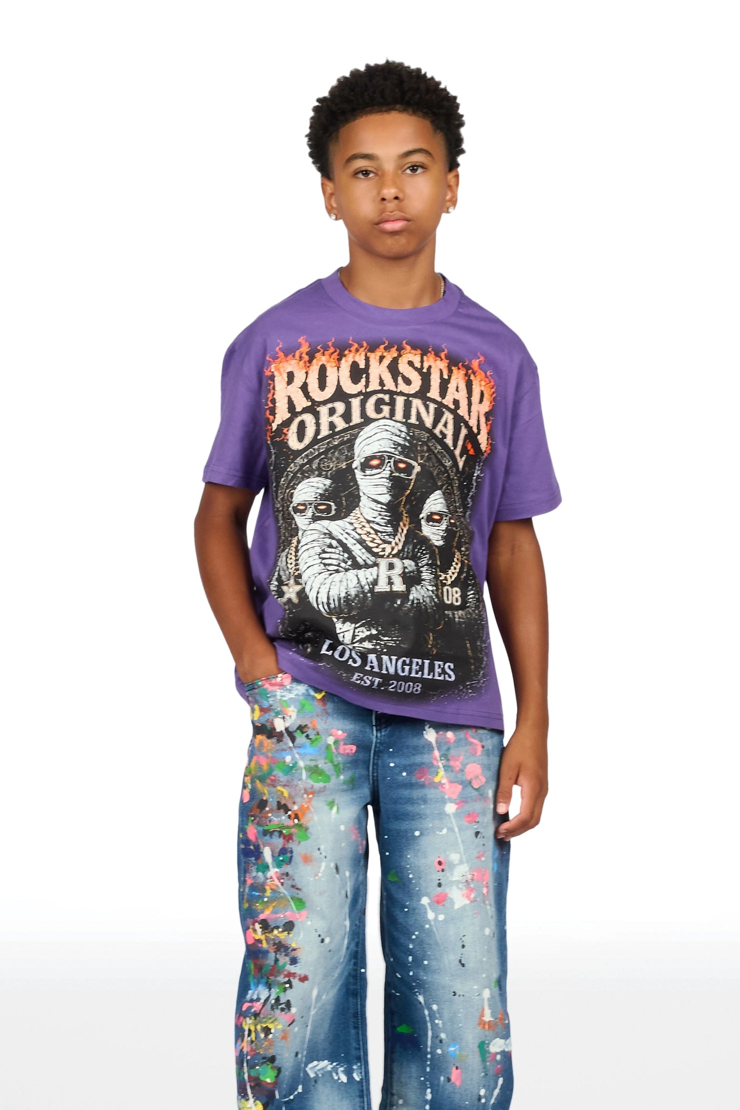 Boys Yazier Dark Blue Relaxed Fit Jean