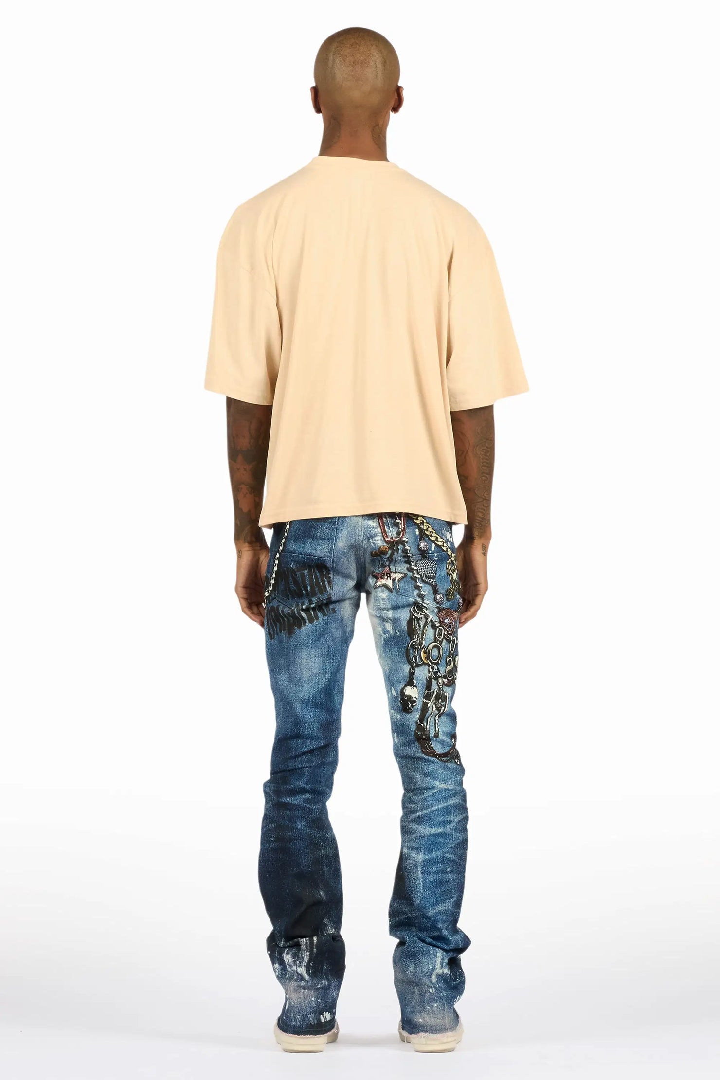 Kyrien Blue Stacked Flare Jean