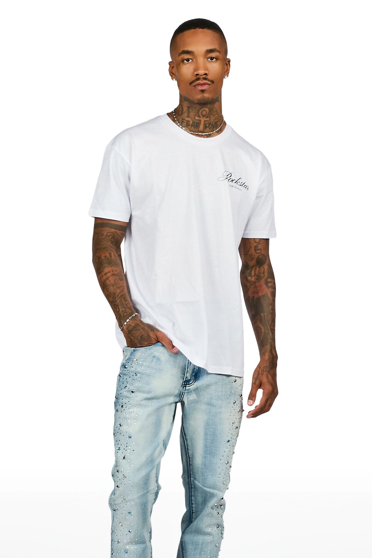 Domaric White Oversized Graphic T-Shirt