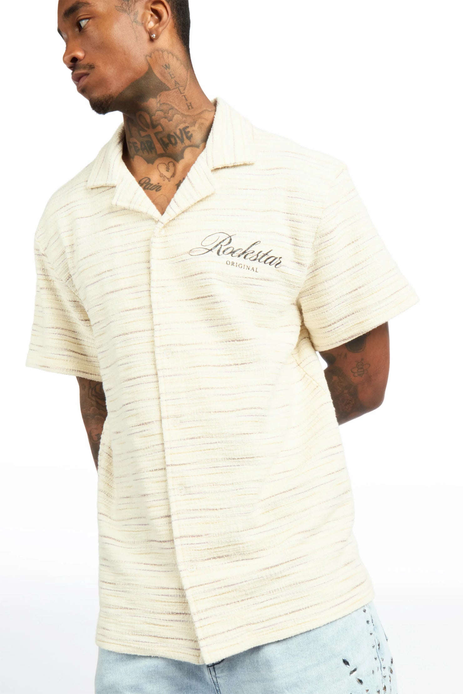 Jaquan Beige Button Down Shirt
